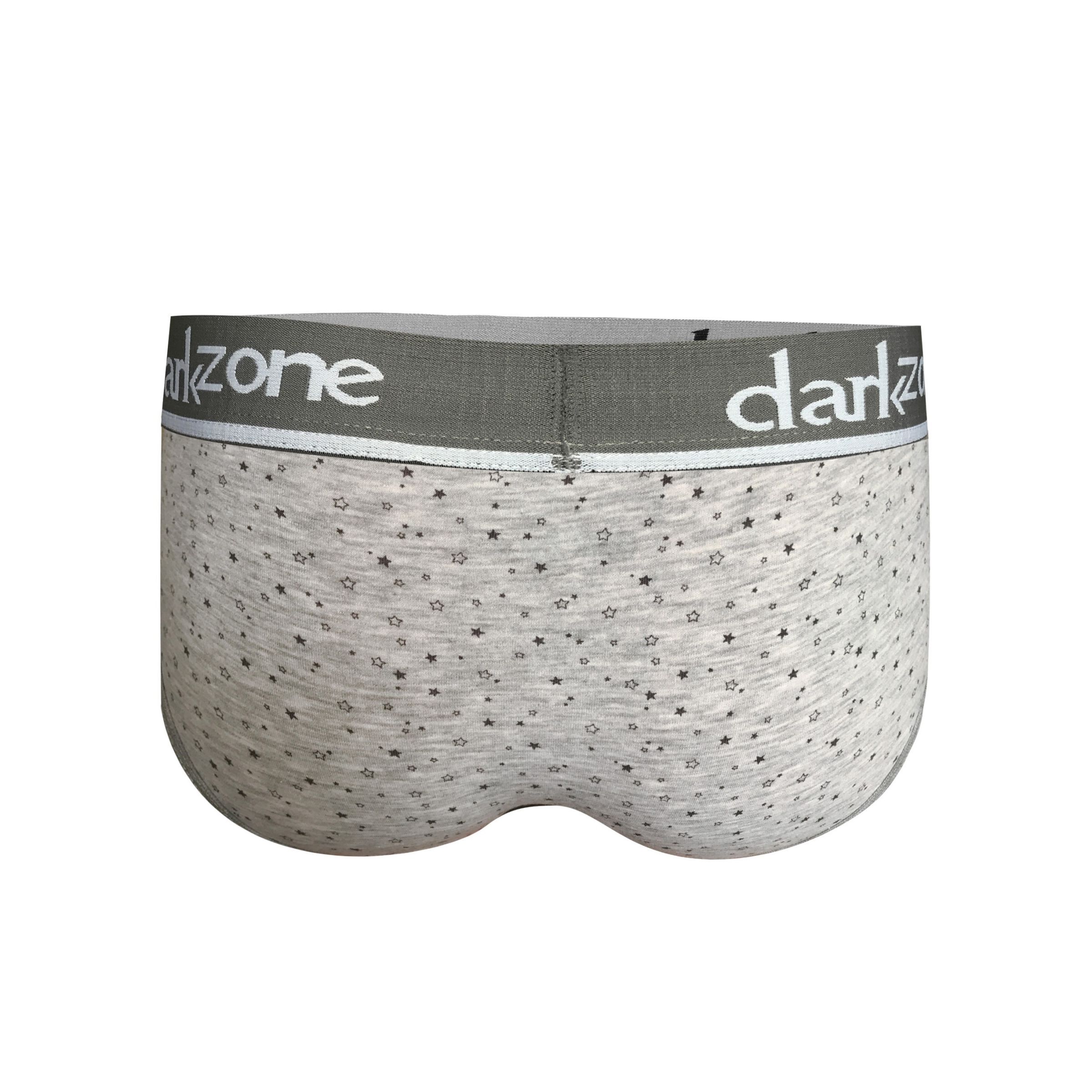 Серые хлопковые трусы-брифы с принтом в виде звёздочек 2