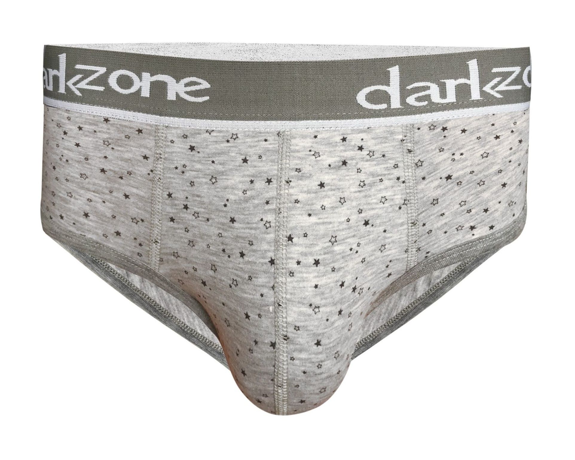 Серые хлопковые трусы-брифы с принтом в виде звёздочек 1