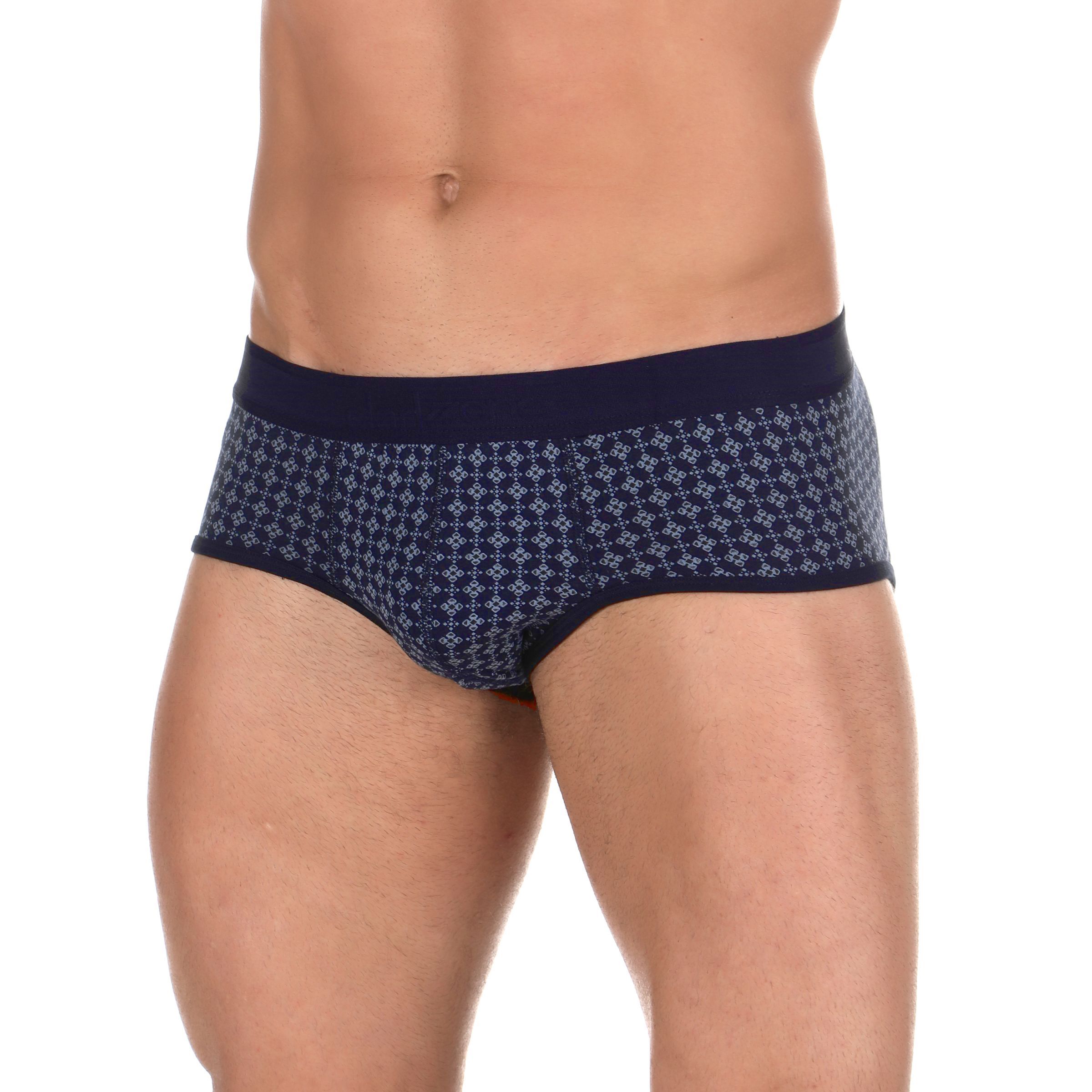 Темно-синие трусы-брифы с геометрическим принтом 1