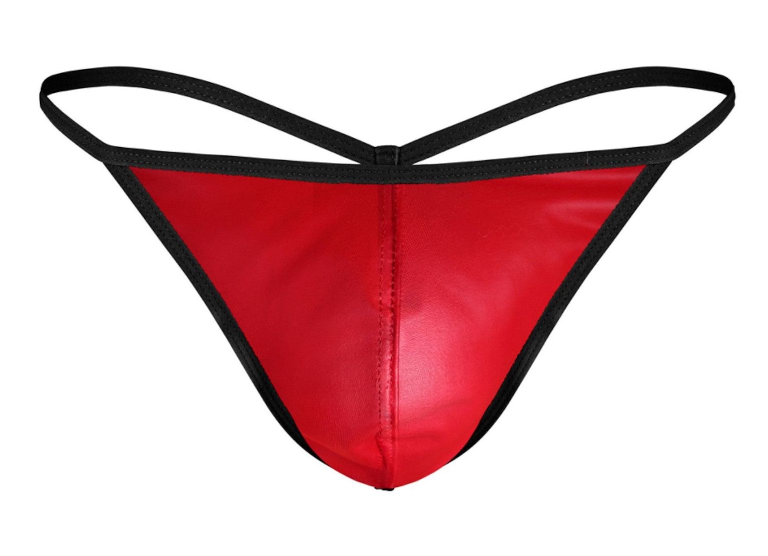 Красные трусы-стринги с черной окантовкой 4