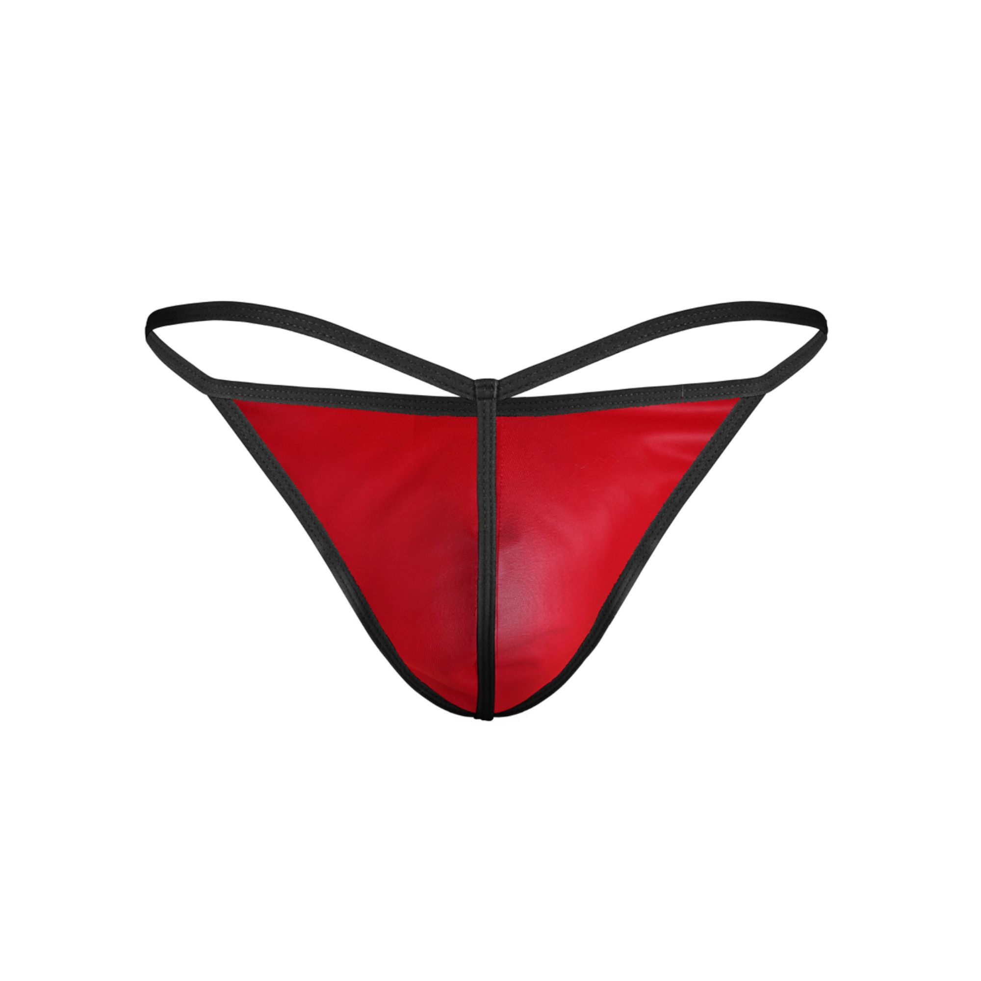 Красные трусы-стринги с черной окантовкой 5