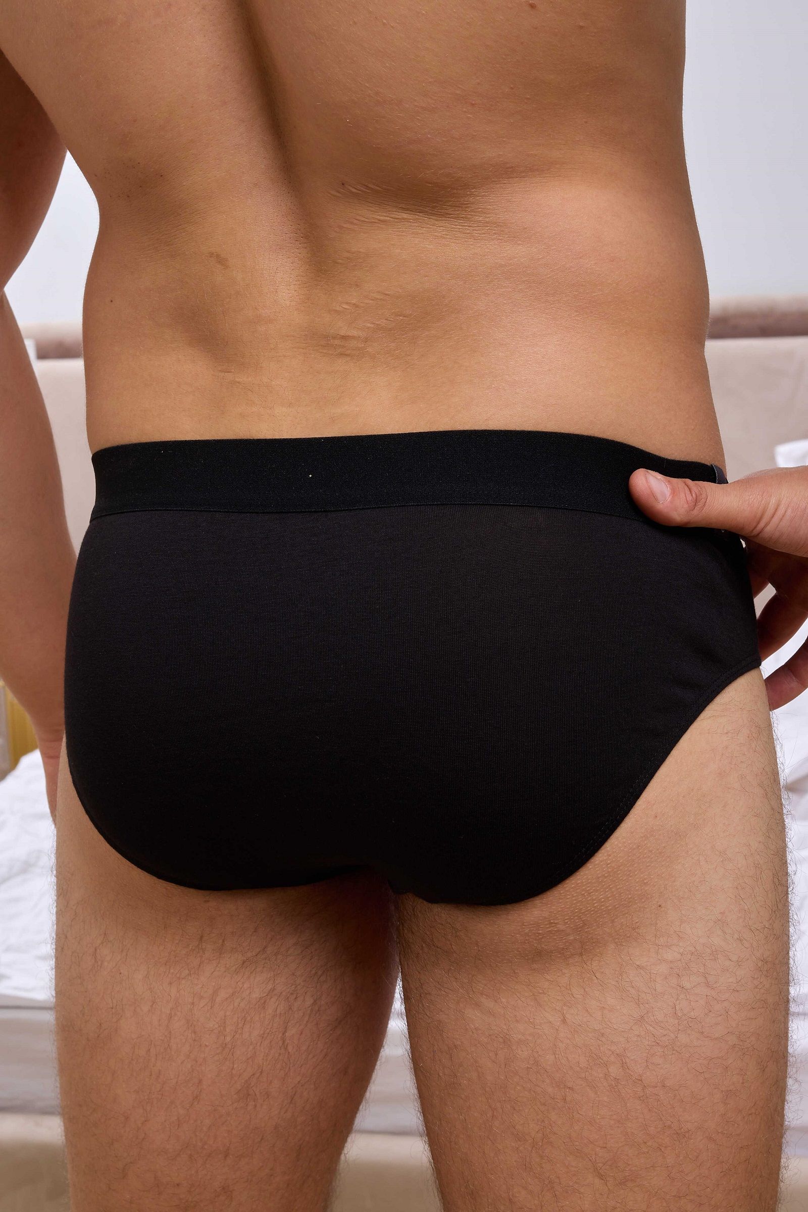 Черные бамбуковые трусы-брифы 2