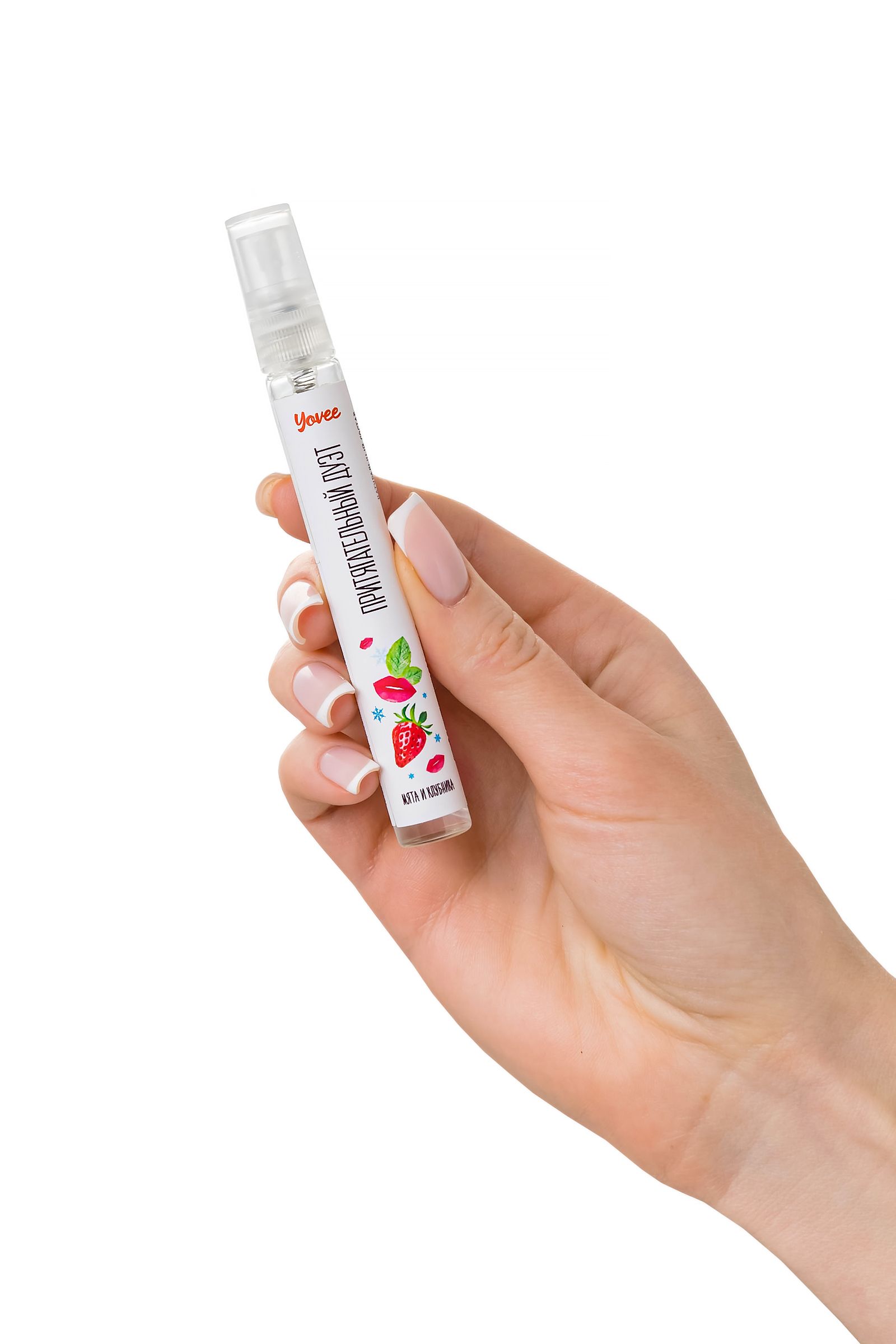 Охлаждающе-возбуждающий оральный спрей «Притягательный дуэт» со вкусом мяты и клубнки - 10 мл. 4