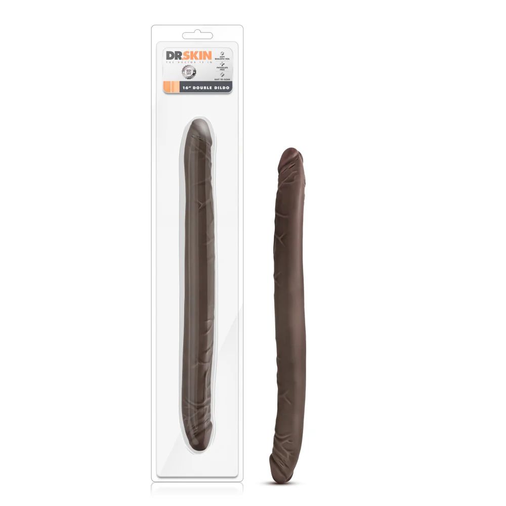 Коричневый двусторонний фаллоимитатор Chocolate 16-Inch Long Dildo - 41,5 см. 2