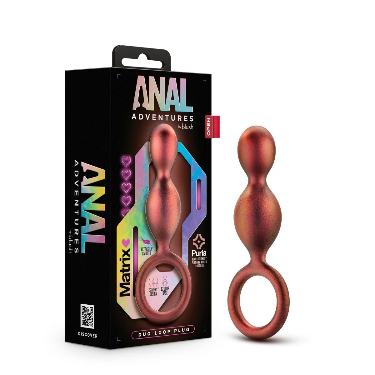 Коричневый анальный стимулятор Duo Loop Copper Anal Plug - 13,3 см. 5