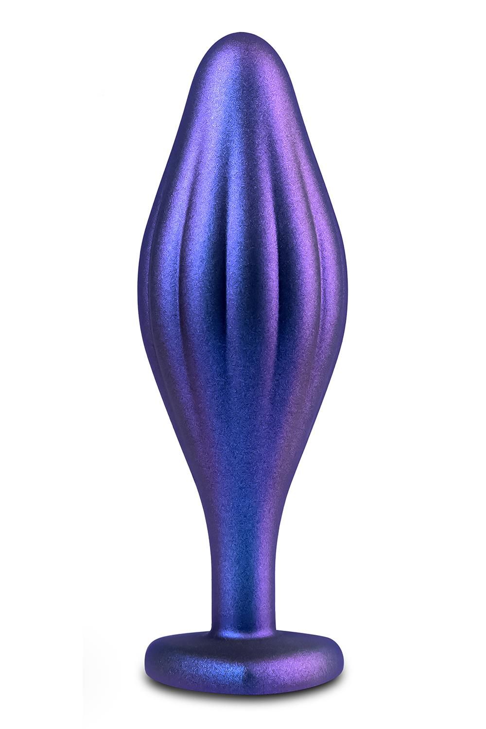 Фиолетовая анальная пробка с кристаллом-сердцем Matrix Wavy Bling Plug - 11,4 см. 1