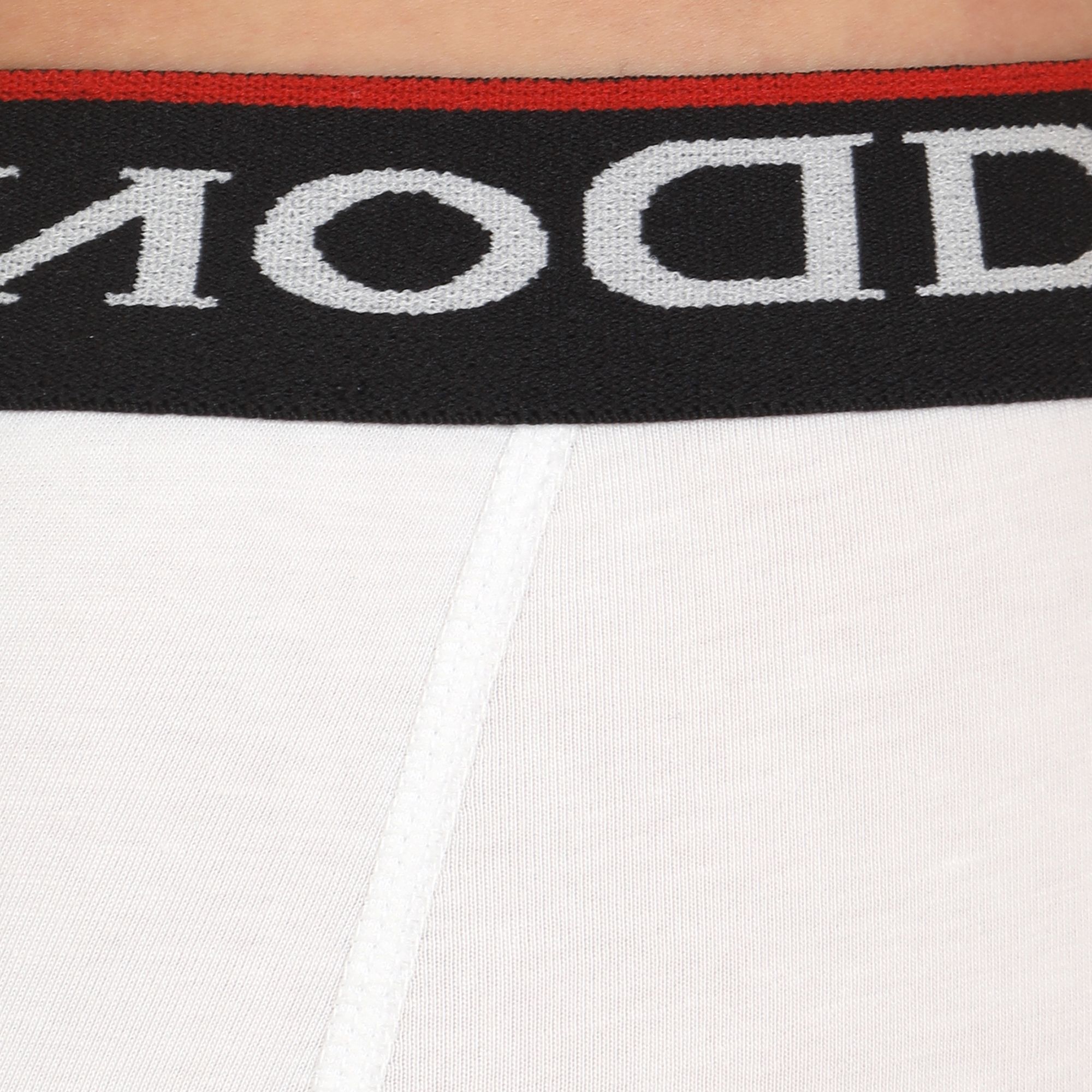 Белые мужские трусы-боксеры с пришивной брендированной резинкой 4