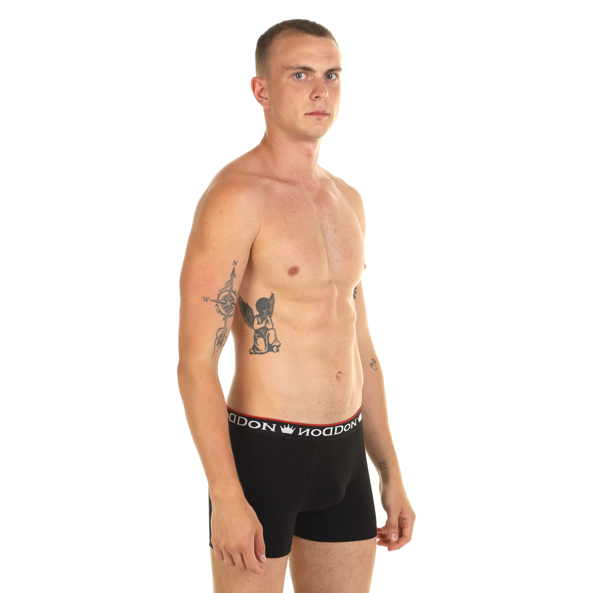 Черные мужские трусы-боксеры с пришивной брендированной резинкой 2