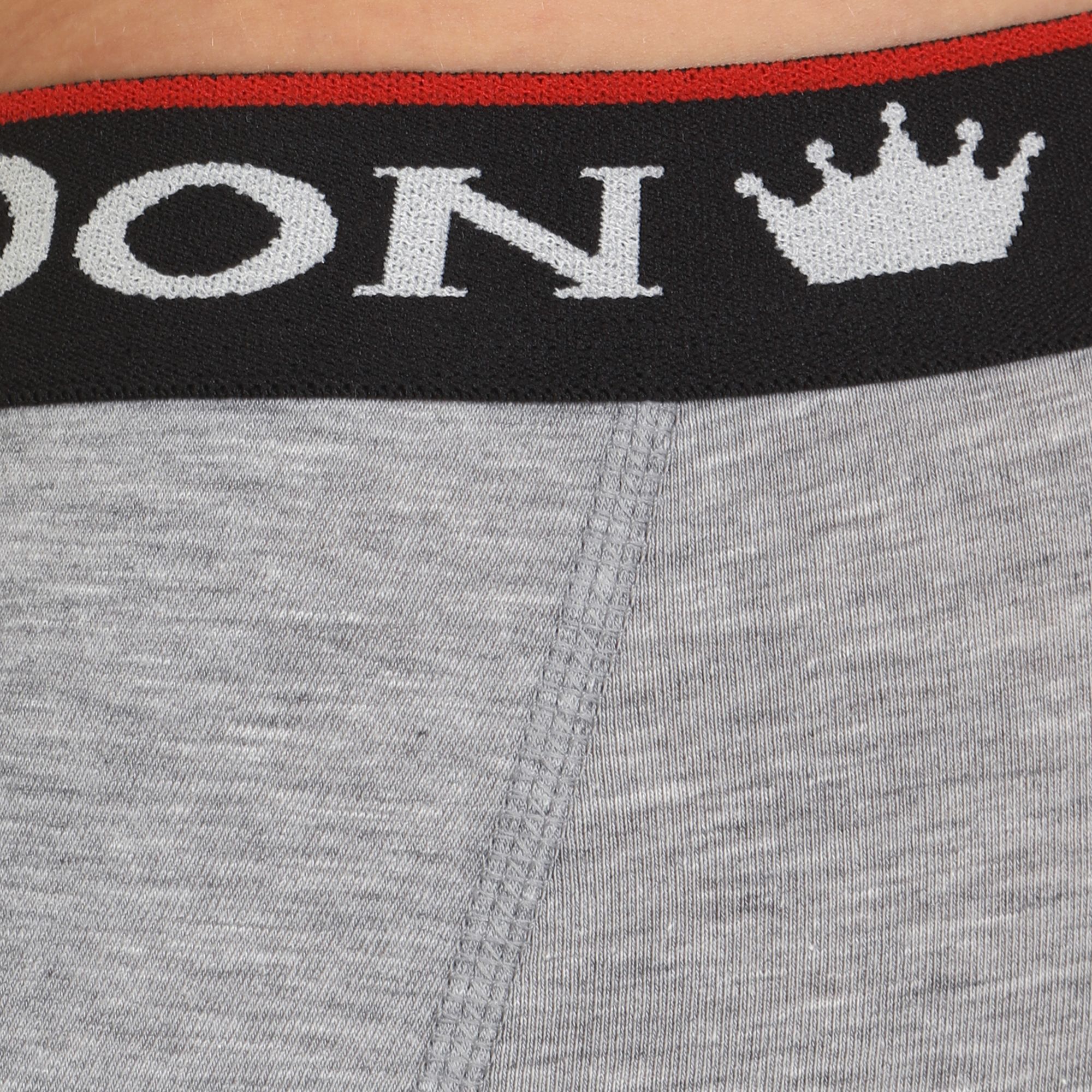 Серые мужские трусы-боксеры с пришивной брендированной резинкой 4