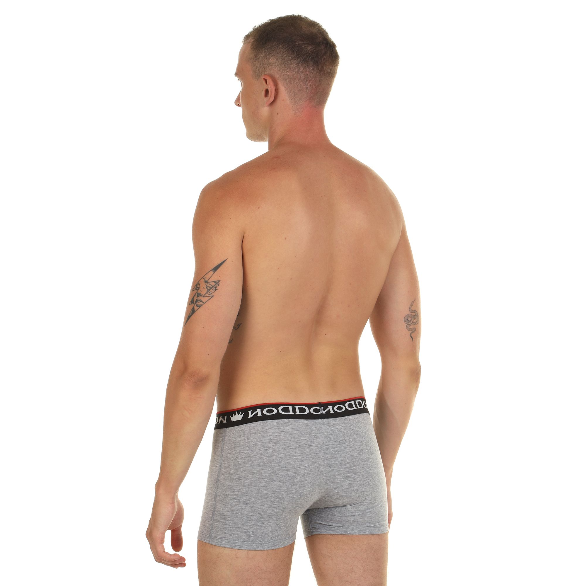 Серые мужские трусы-боксеры с пришивной брендированной резинкой 3