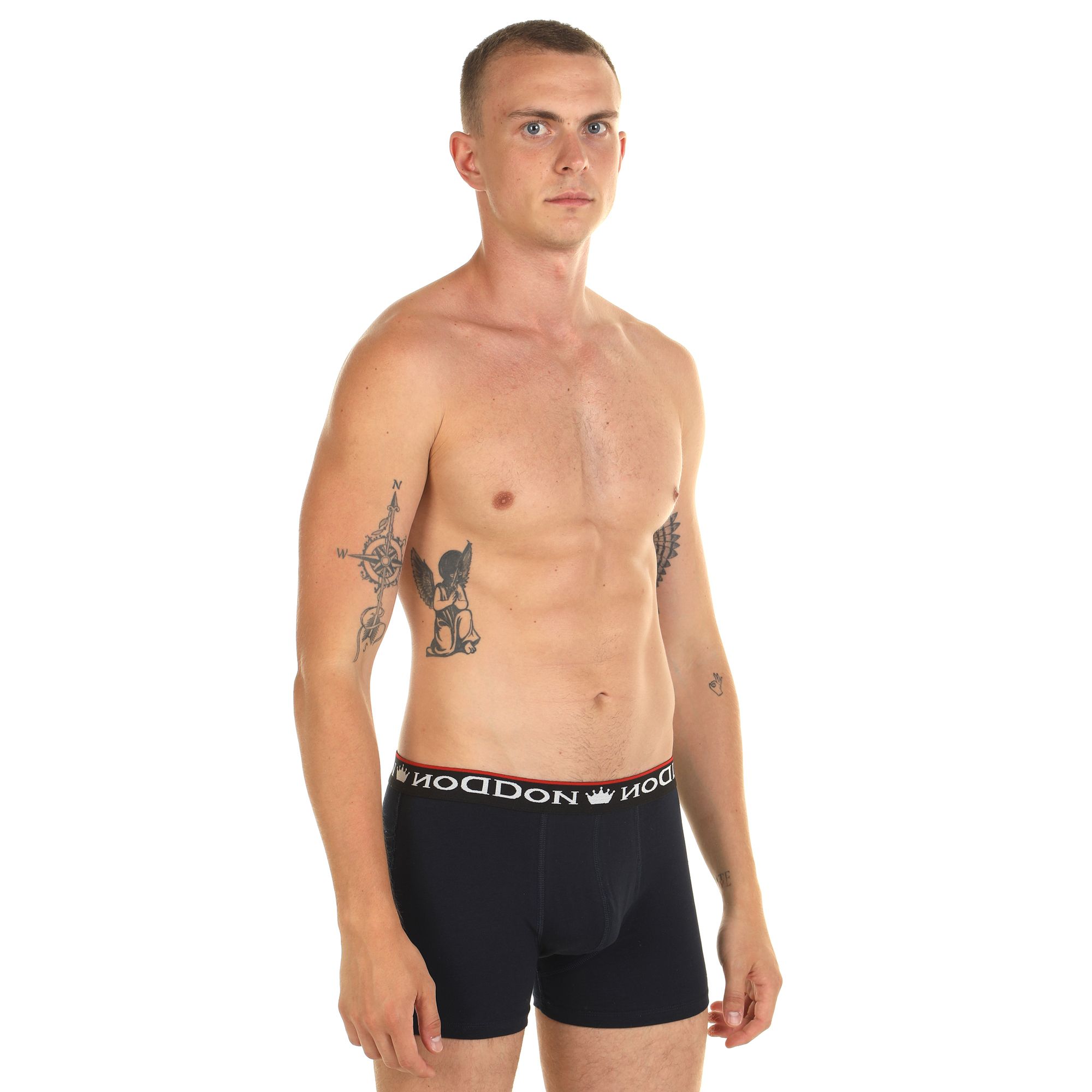 Темно-синие мужские трусы-боксеры с пришивной брендированной резинкой 2