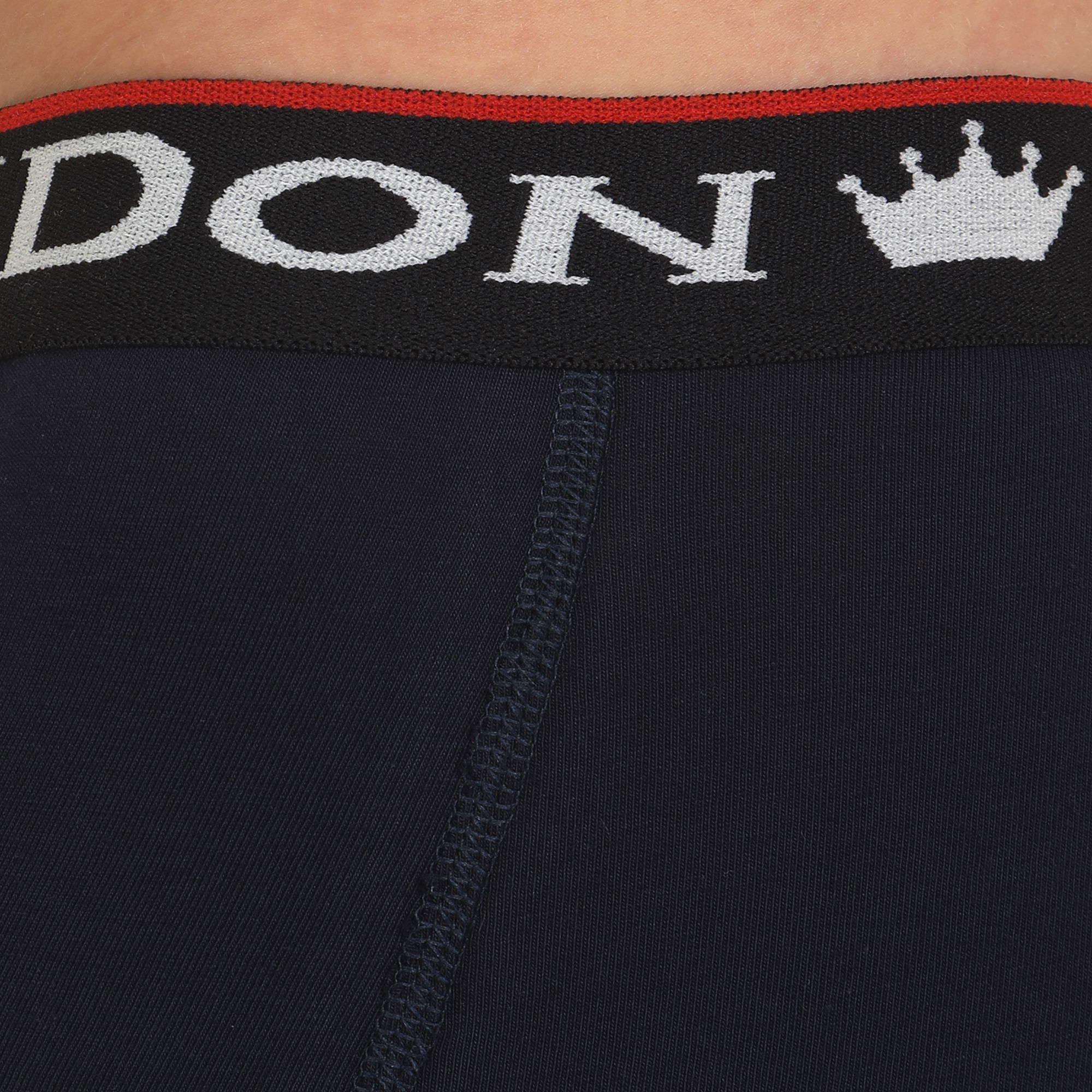 Темно-синие мужские трусы-боксеры с пришивной брендированной резинкой 4