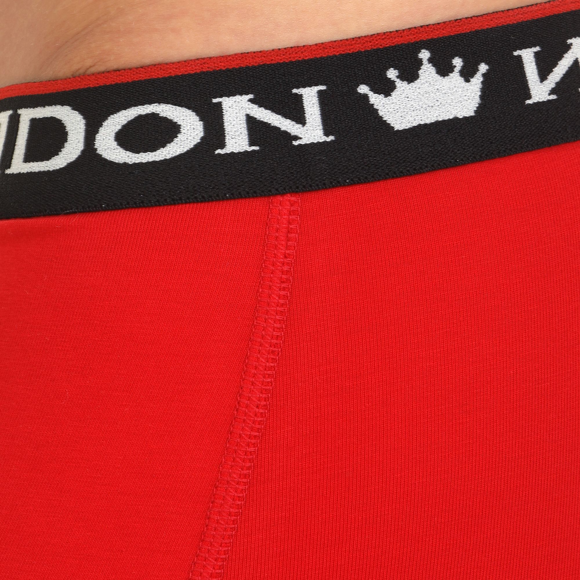 Красные мужские трусы-боксеры с пришивной брендированной резинкой 4