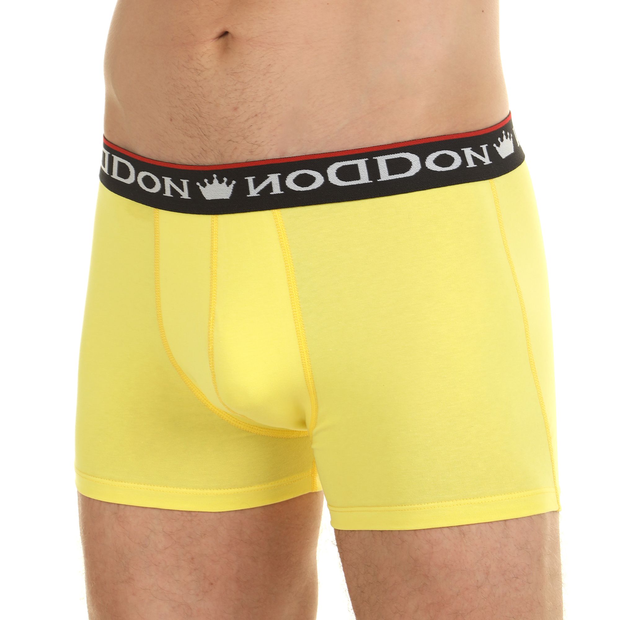 Желтые мужские трусы-боксеры с пришивной брендированной резинкой 1