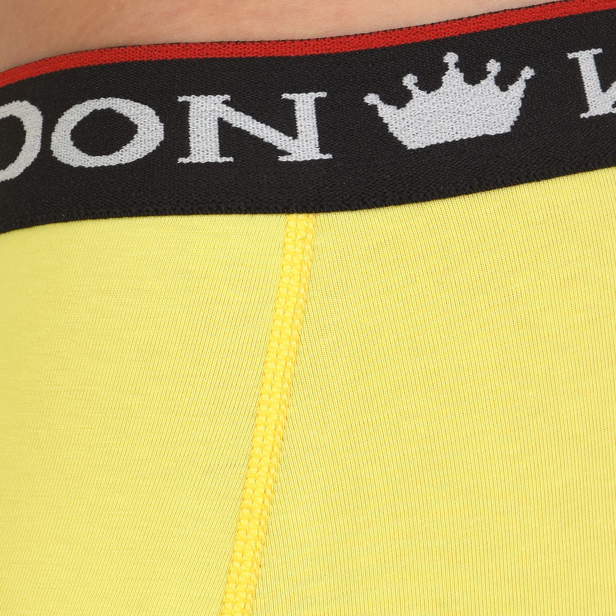 Желтые мужские трусы-боксеры с пришивной брендированной резинкой 4