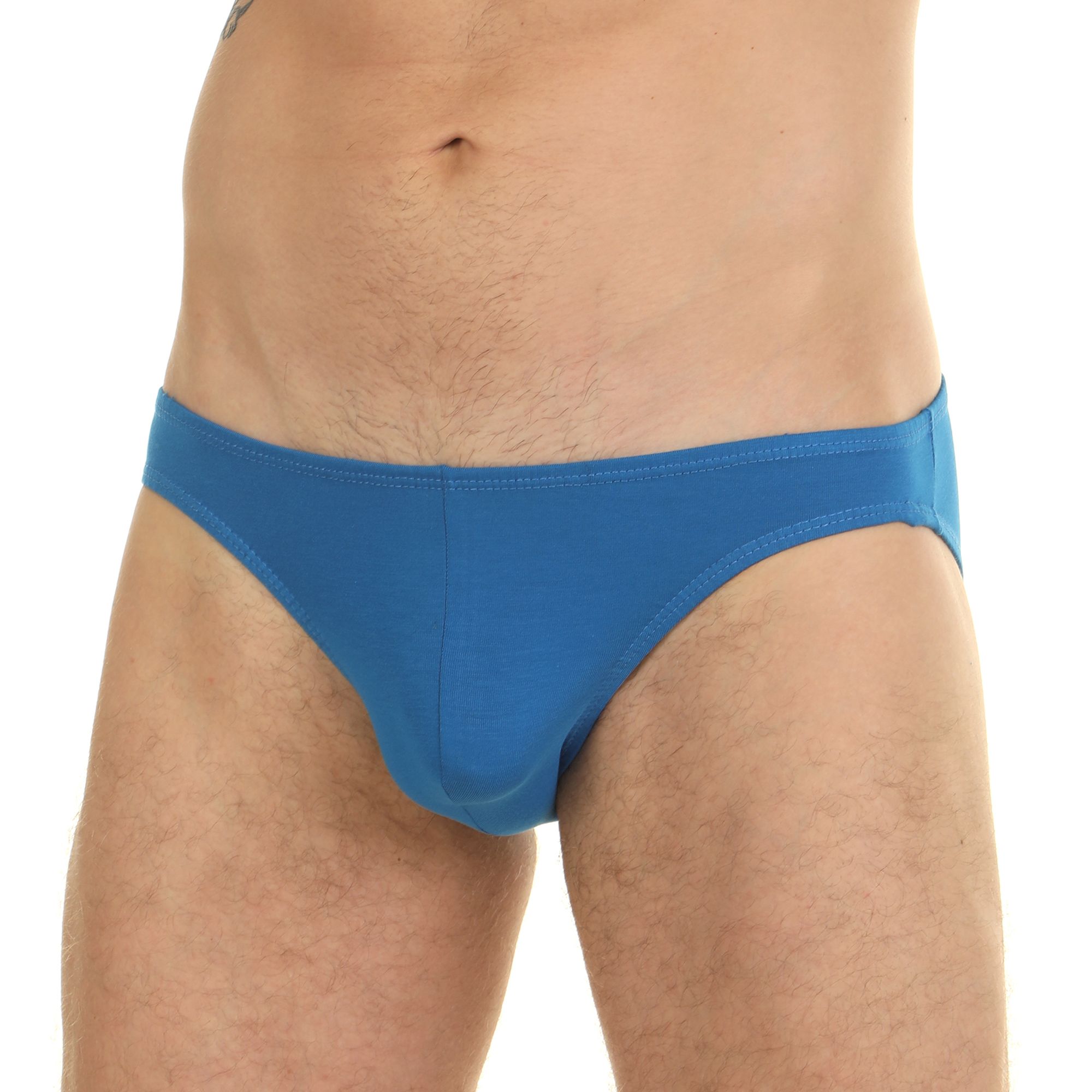 Синие мужские трусы-слипы с низкой посадкой 1