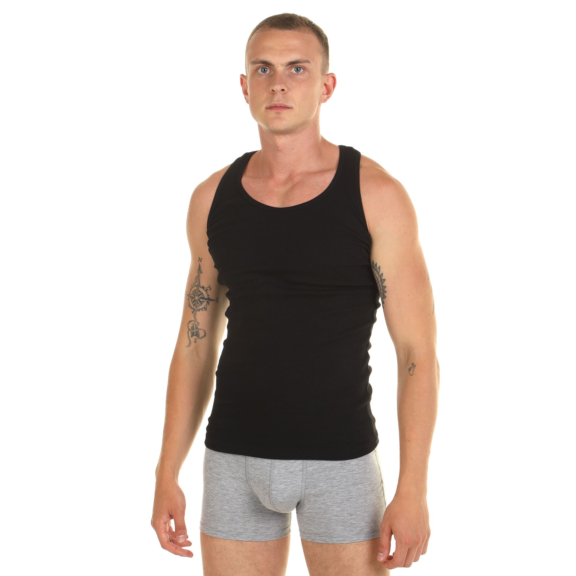 Мужская хлопковая майка-борцовка 5