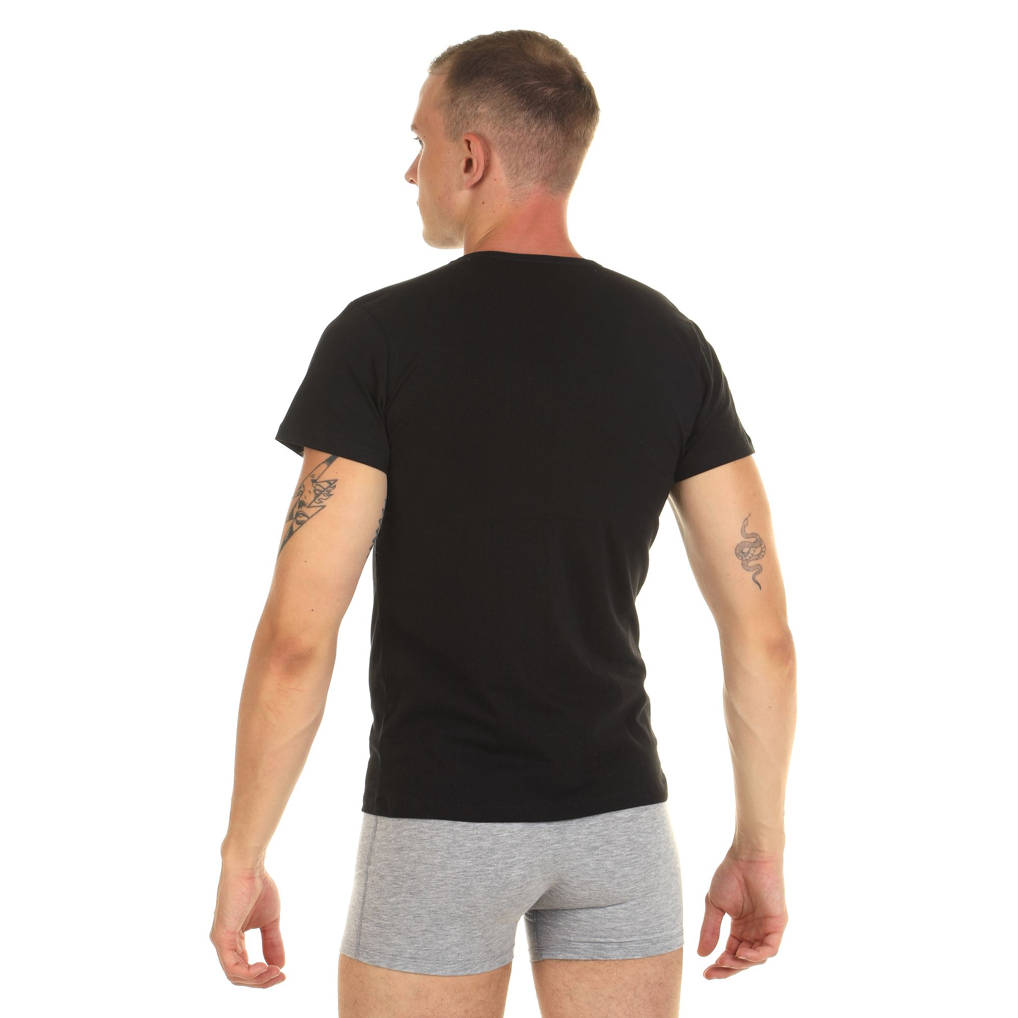 Хлопковая футболка с круглым вырезом горловины 2