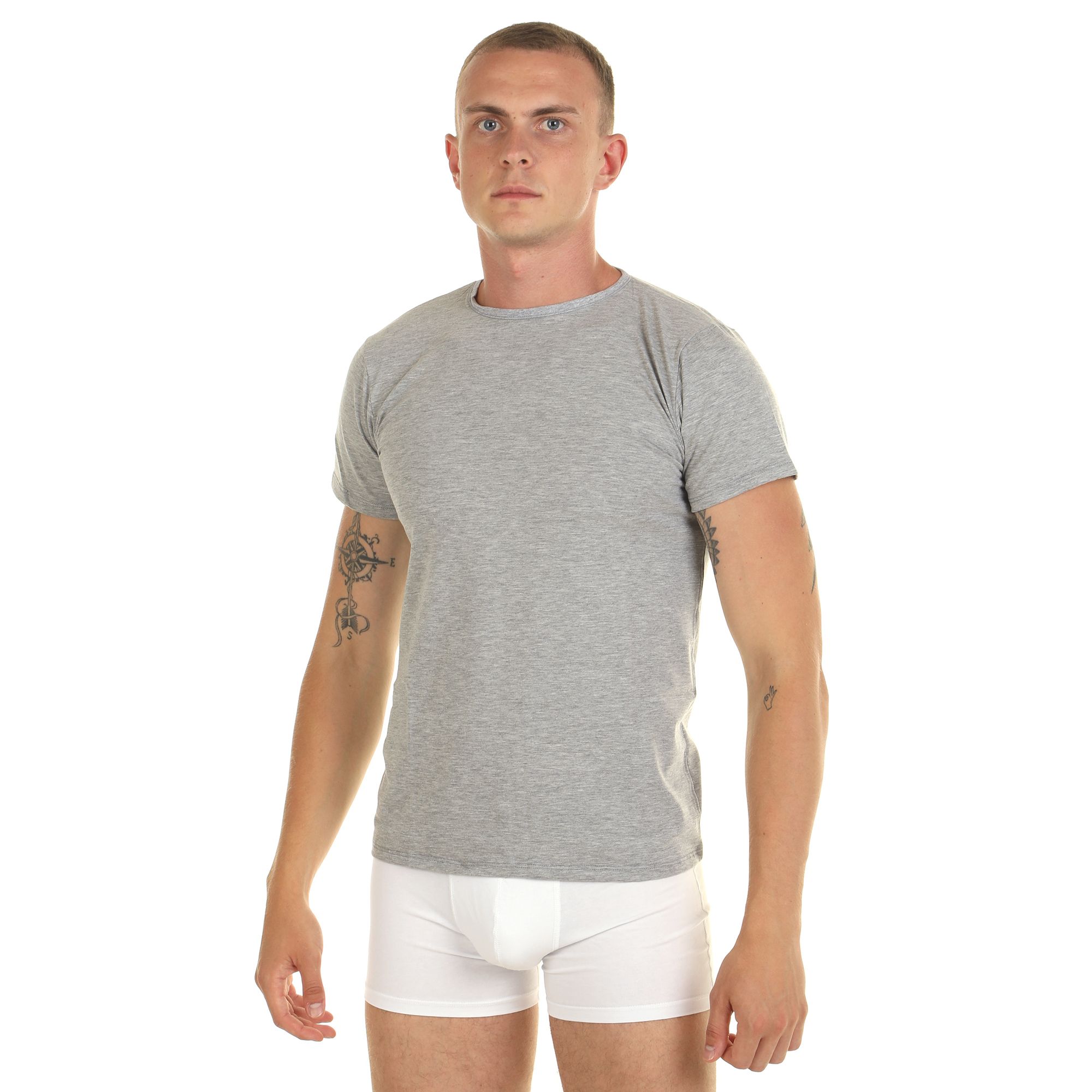 Хлопковая футболка с круглым вырезом горловины 5