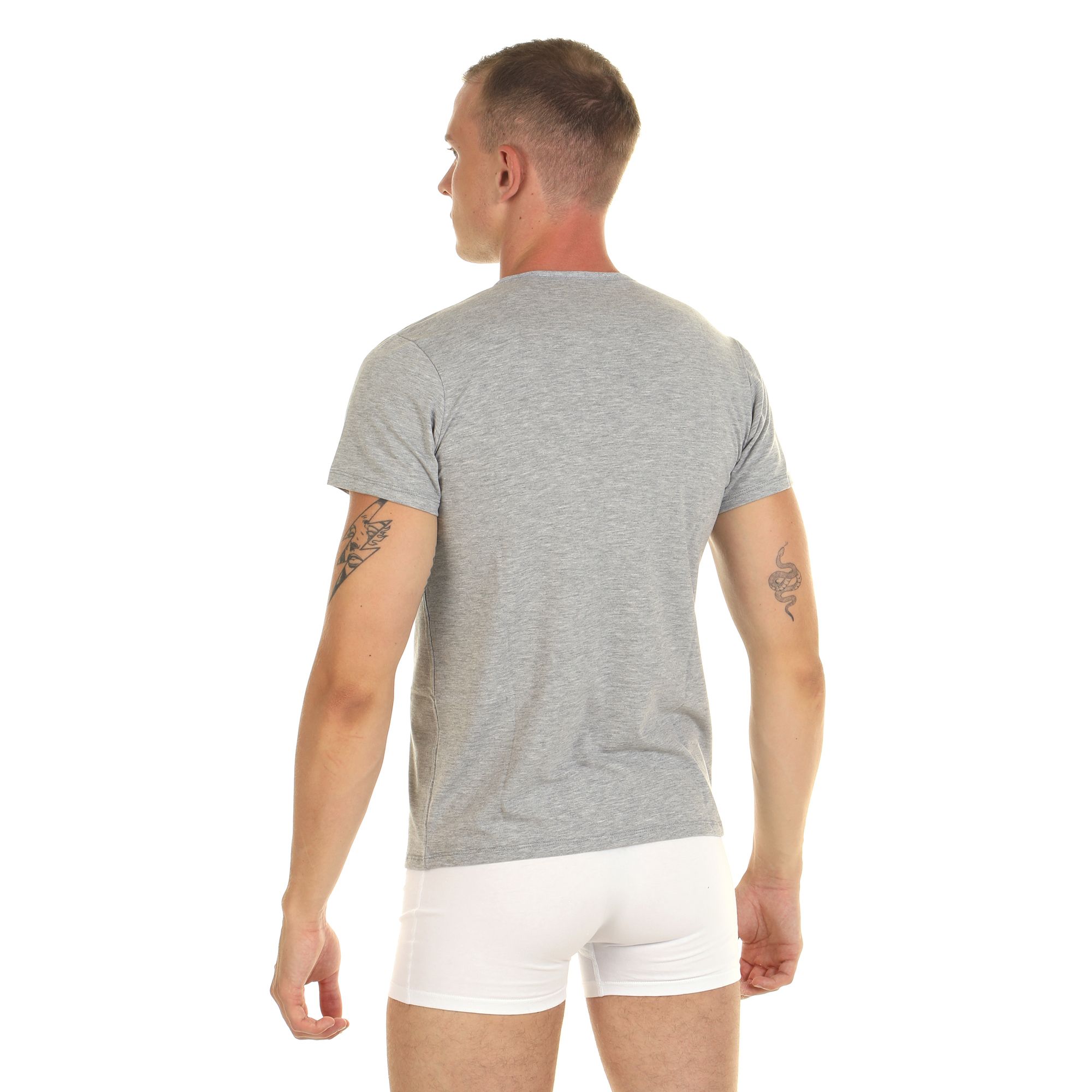 Хлопковая футболка с круглым вырезом горловины 6