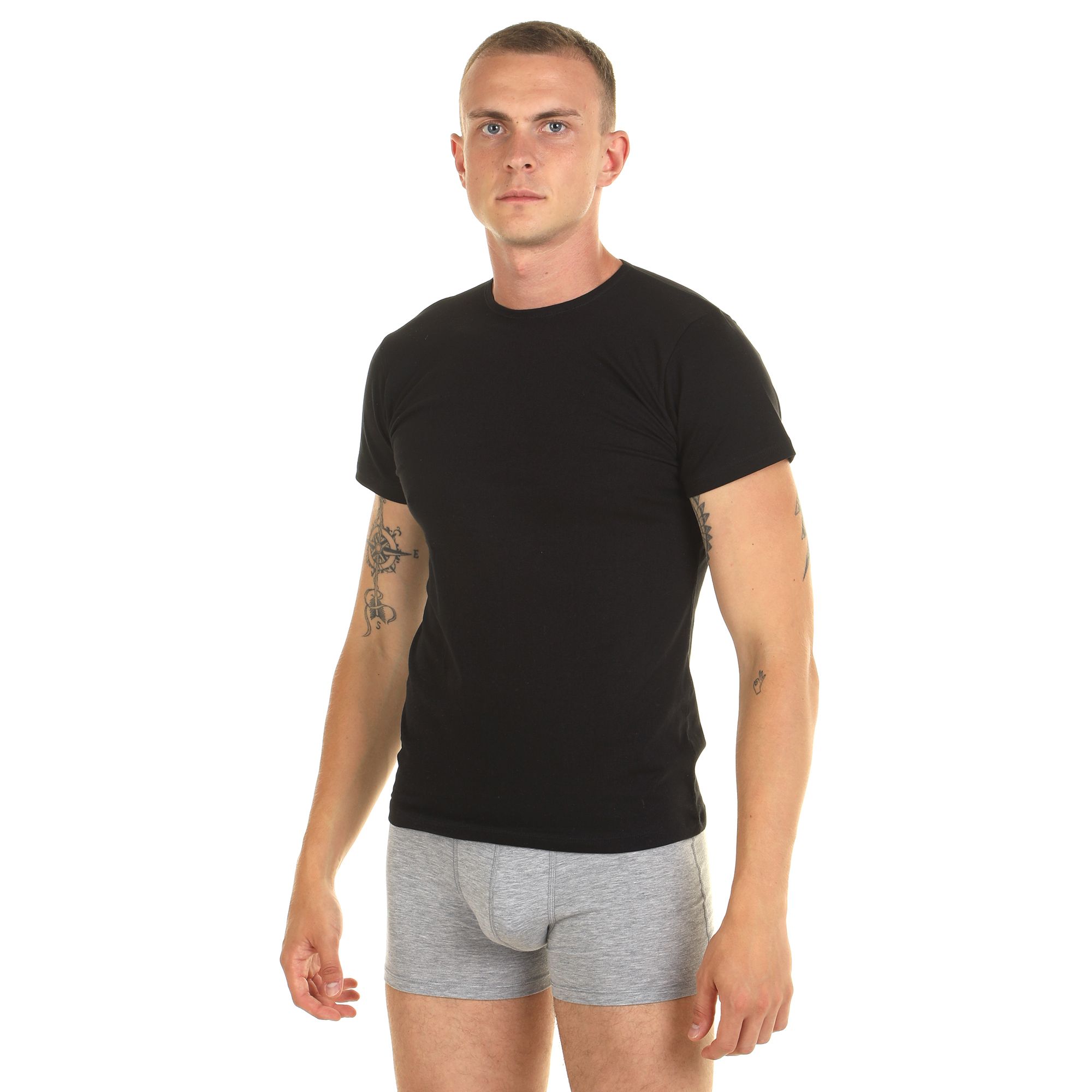 Хлопковая футболка с круглым вырезом горловины 1