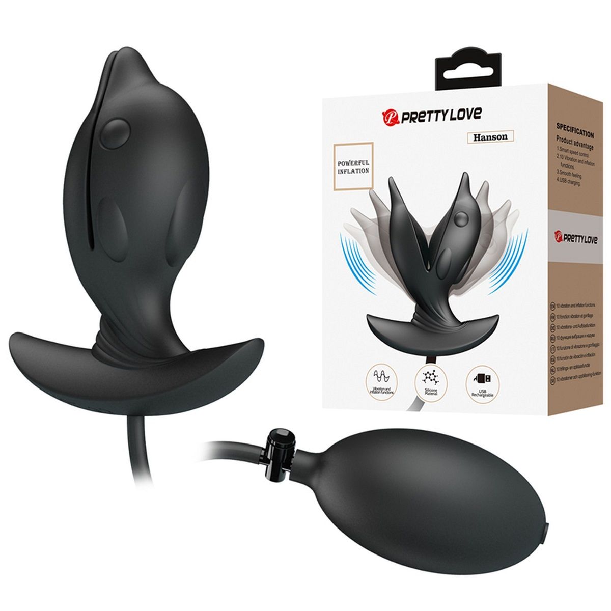 Черный анальный эспандер Hanson 2