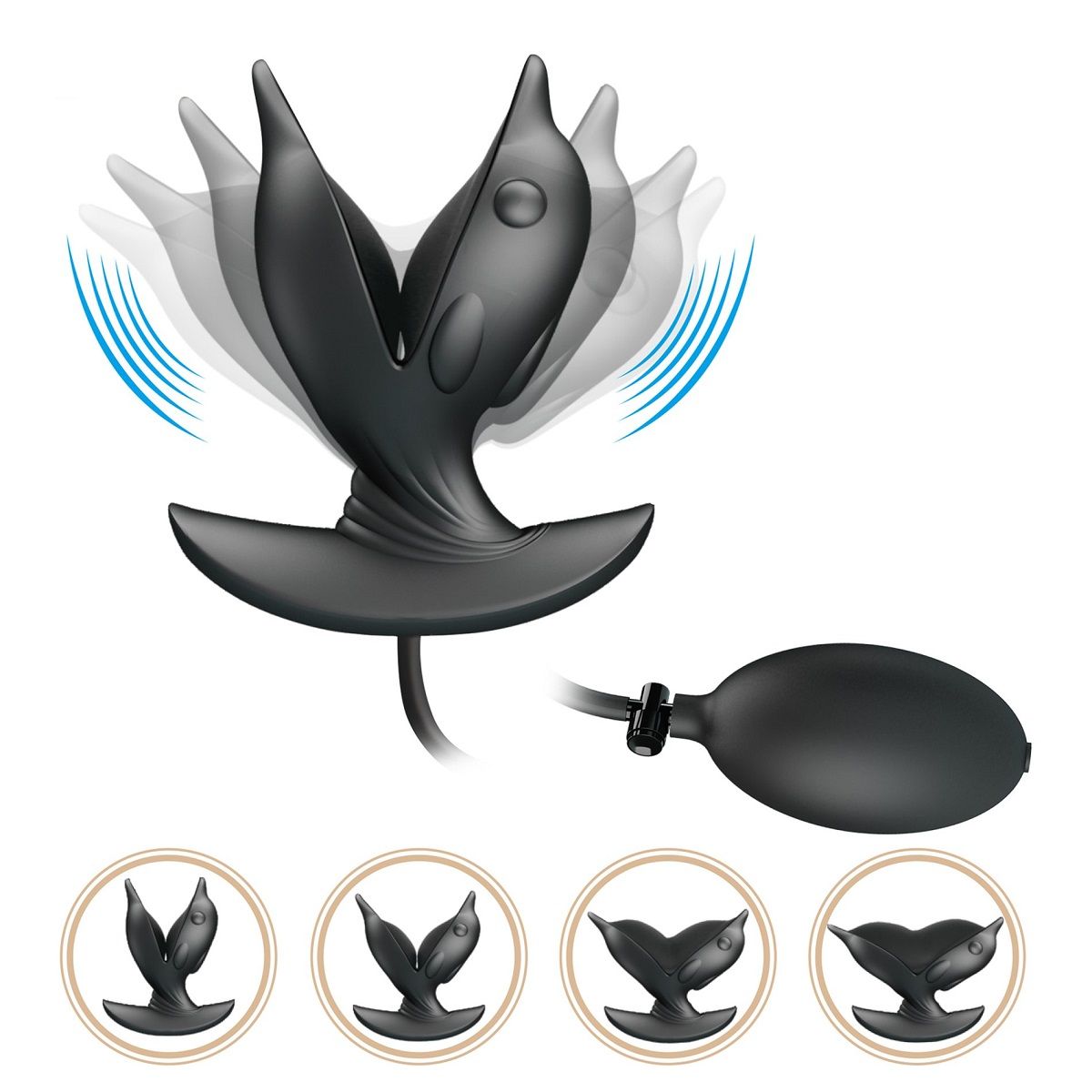 Черный анальный эспандер Hanson 4