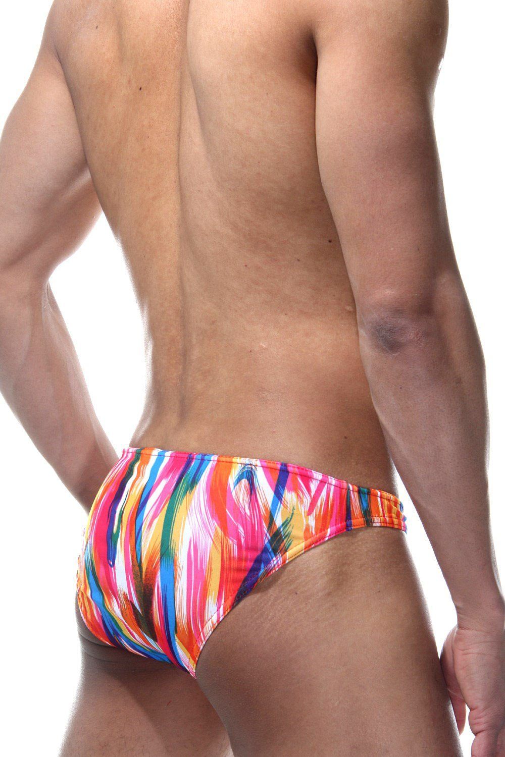 Мужские разноцветные трусы-слипы с узким бочком 2