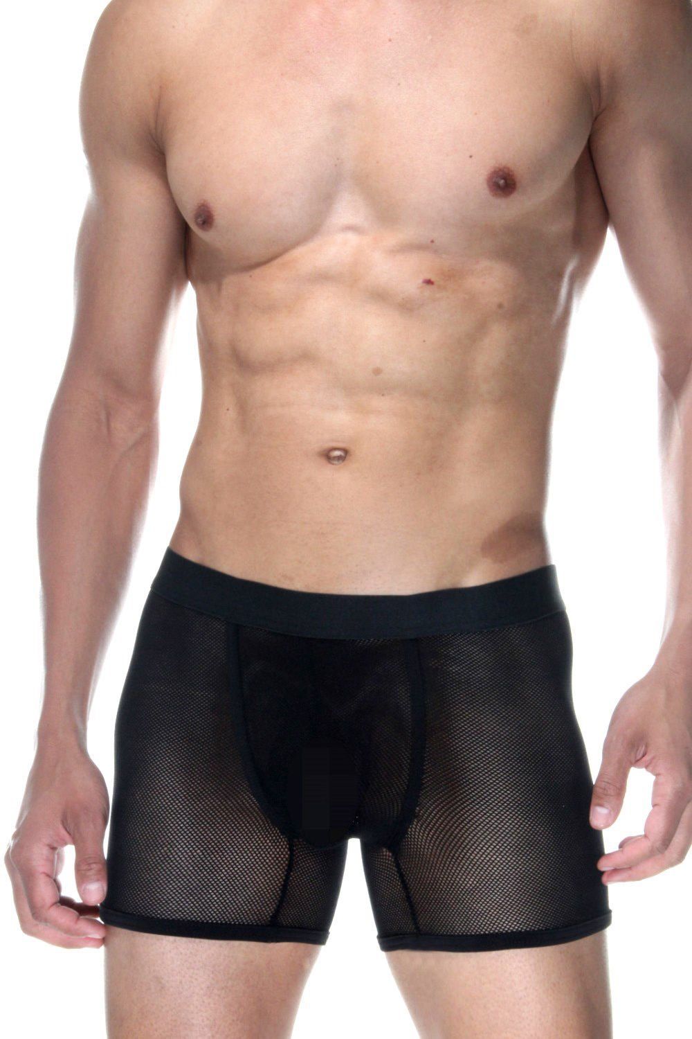 Черные полупрозрачные трусы-боксеры 1
