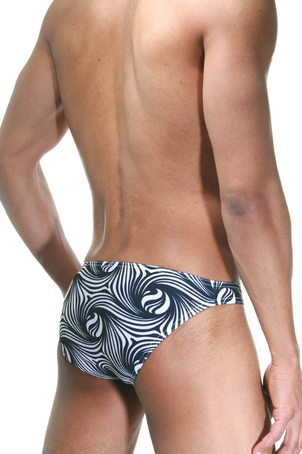 Черно-белые мужские трусы-слипы 2