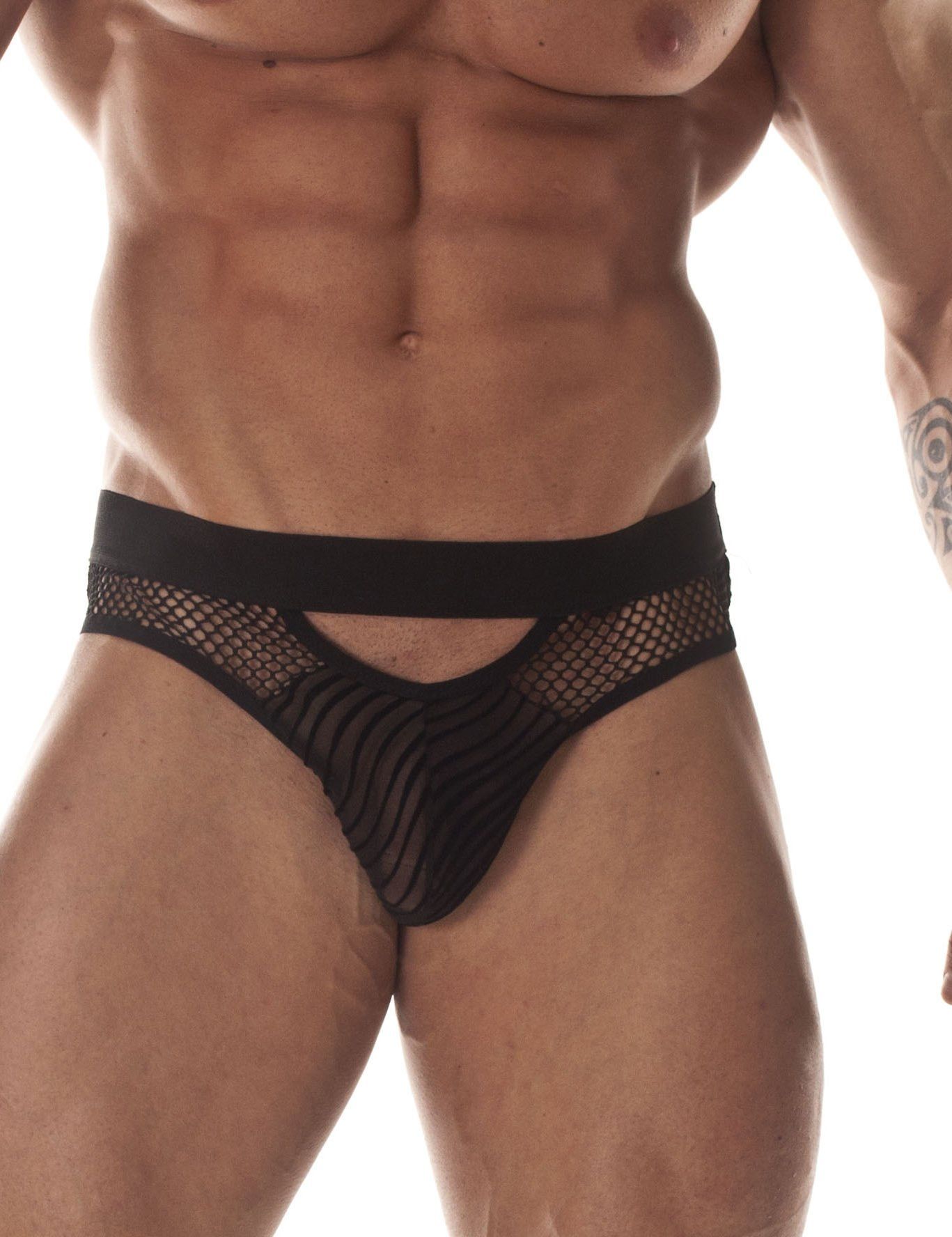 Сексуальные полупрозрачные трусы-слипы с сетчатыми вставками 1