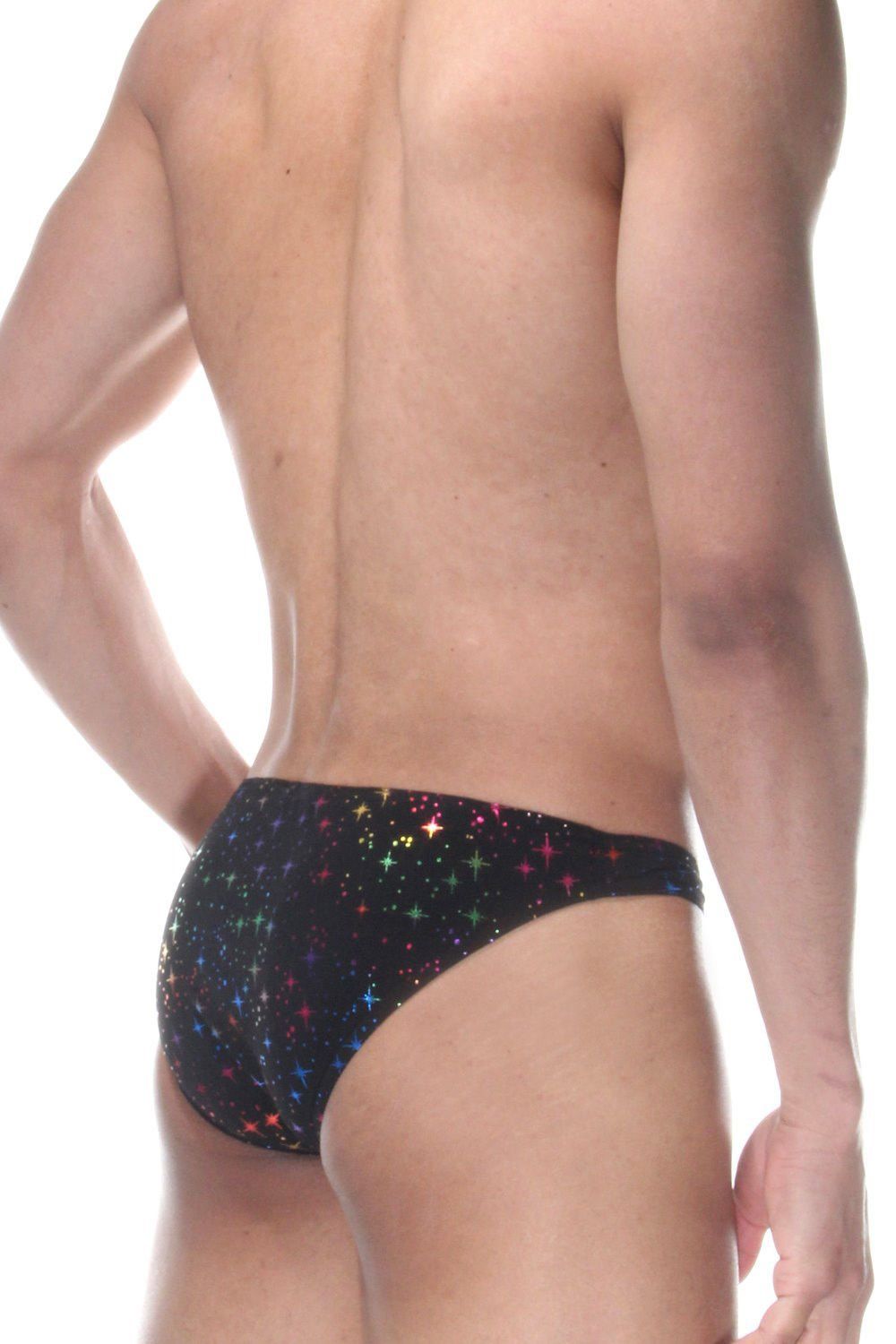 Мужские трусы-слипы с разноцветными звездами 2