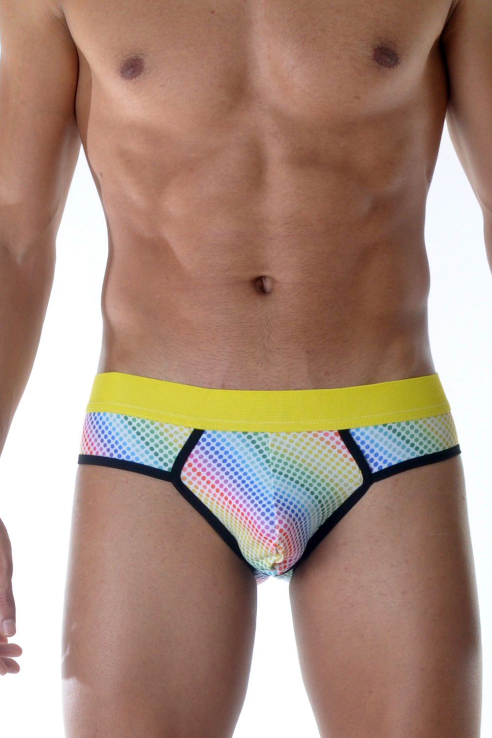 Мужские трусы-слипы в разноцветный горох 1