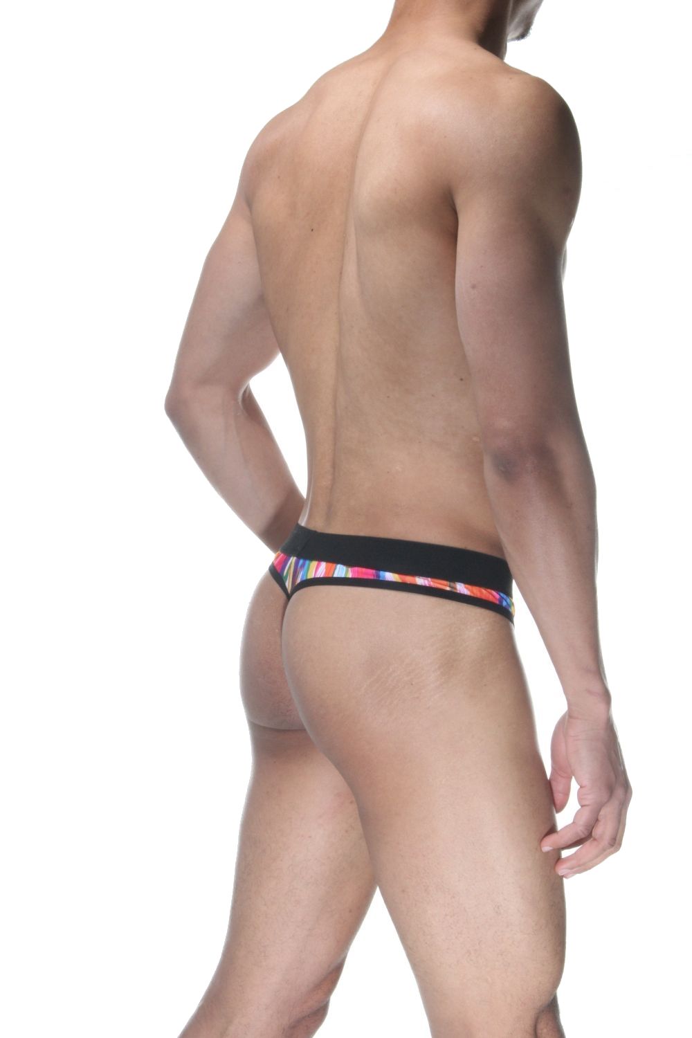 Мужские трусы-стринги с принтом в виде мазков краски 2