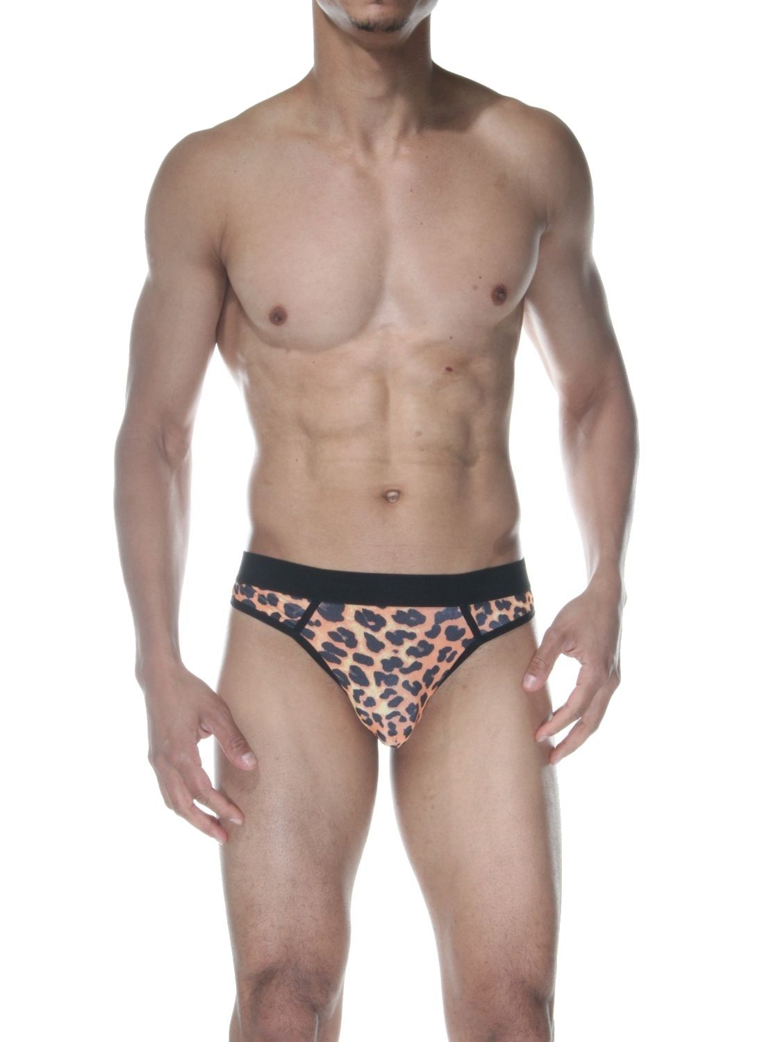 Мужские трусы-стринги с леопардовым принтом 1
