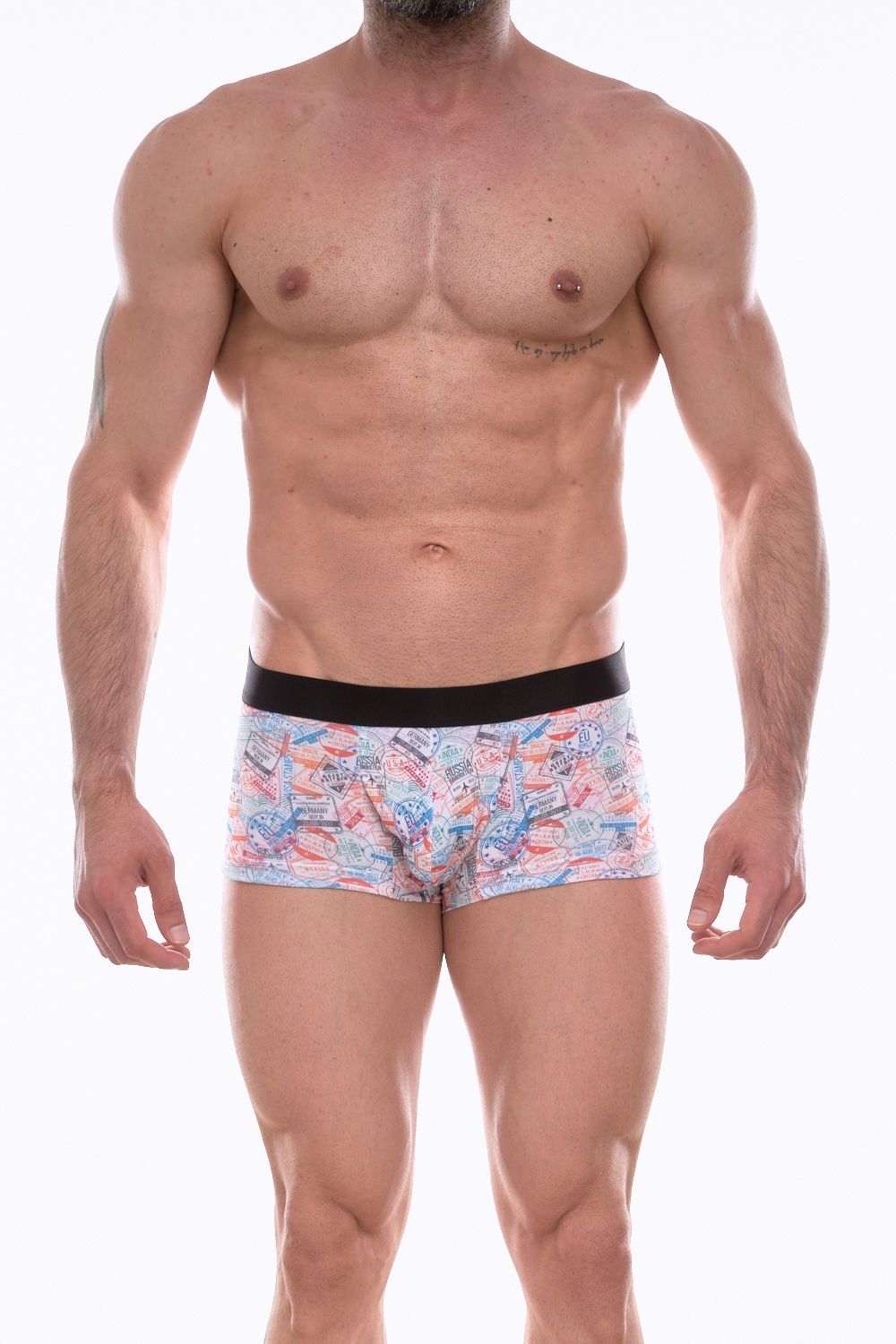 Мужские трусы-боксеры с принтом в виде штемпелей 1