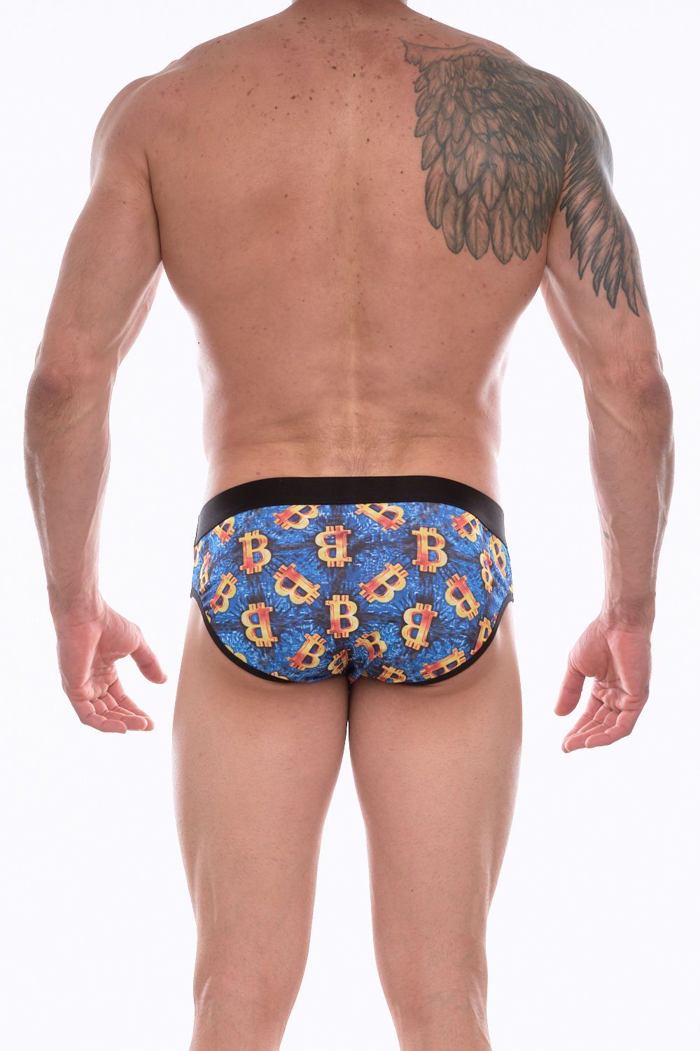 Синие трусы-брифы с разноцветным принтом Don Moris 3