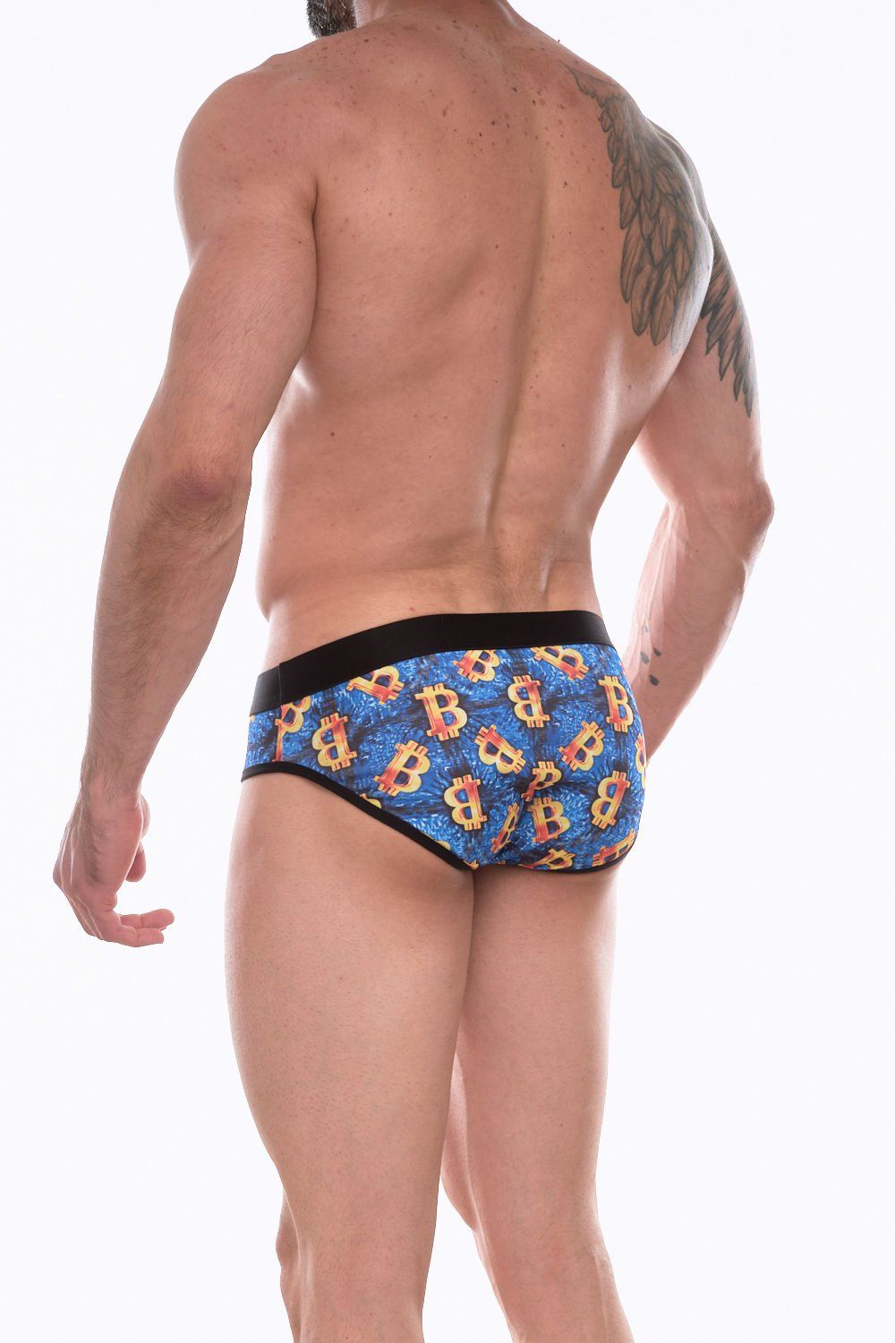 Синие трусы-брифы с разноцветным принтом Don Moris 2