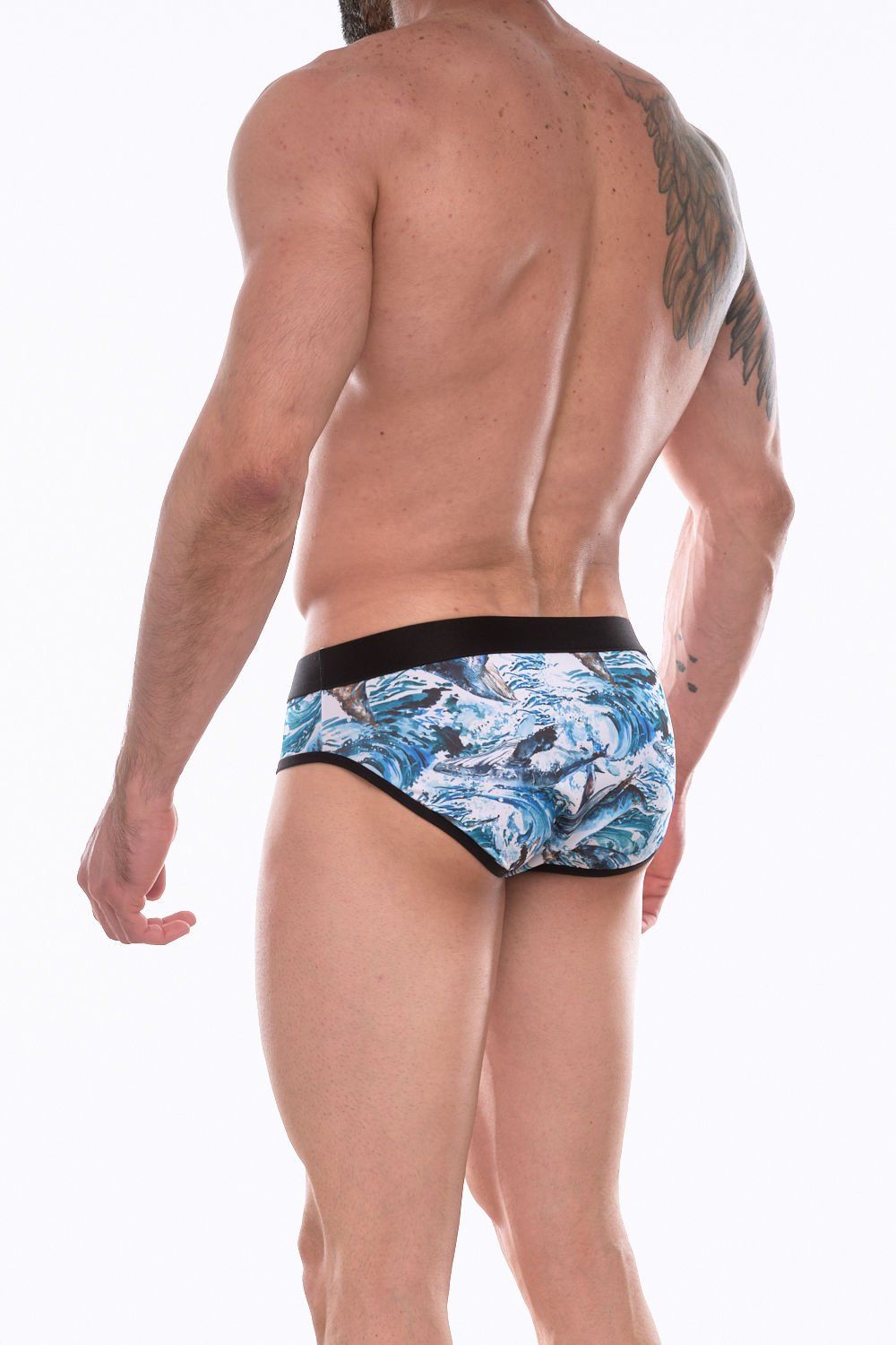 Мужские трусы-брифы с принтом в виде китов 2