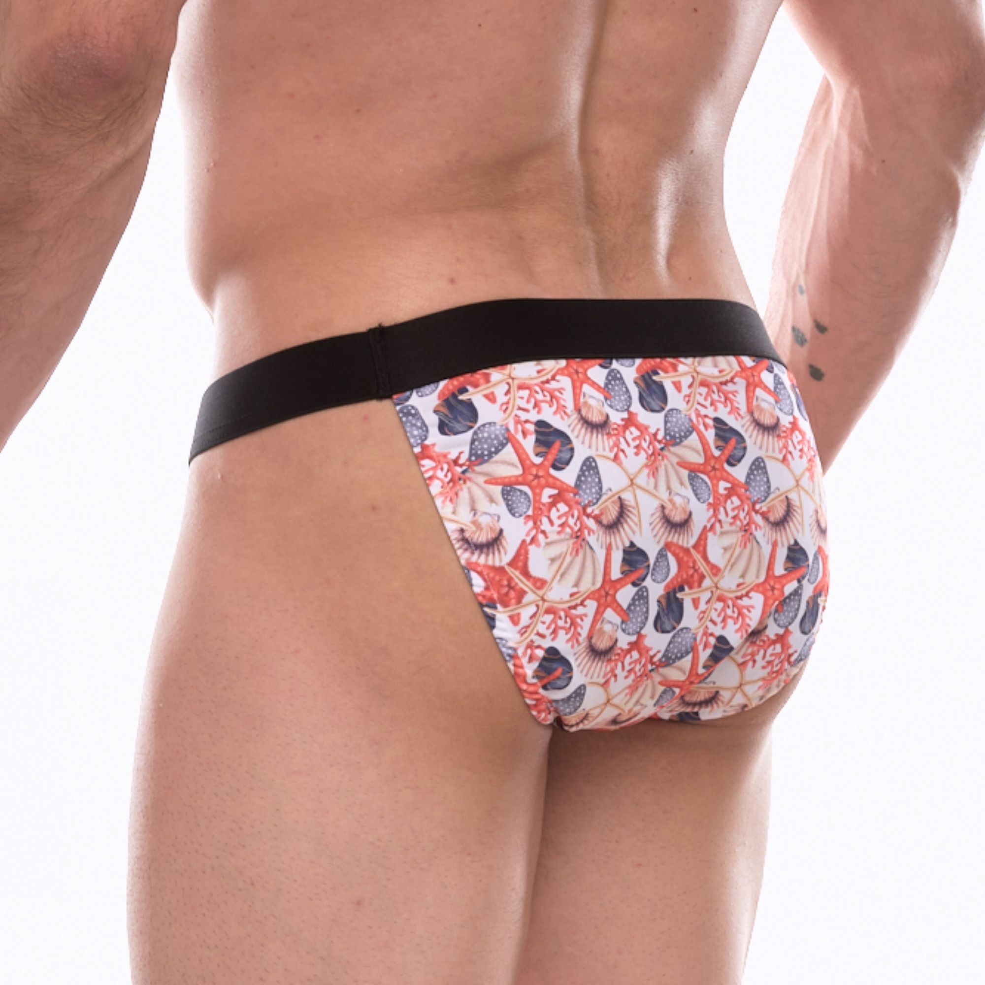 Мужские трусы-танга с принтом в виде ракушек 2