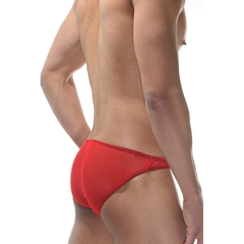 Красные мужские трусы-слипы из полупрозрачного материала 3