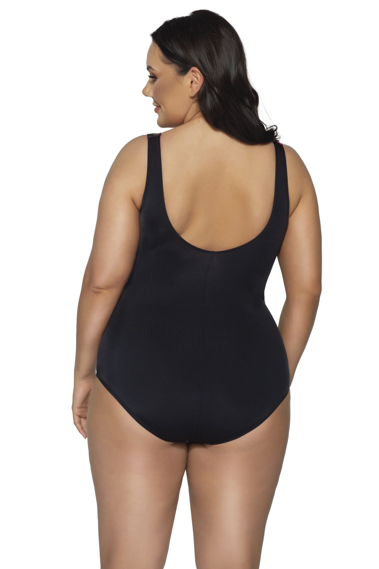 Слитный купальник с растительным принтом в верхней части 2