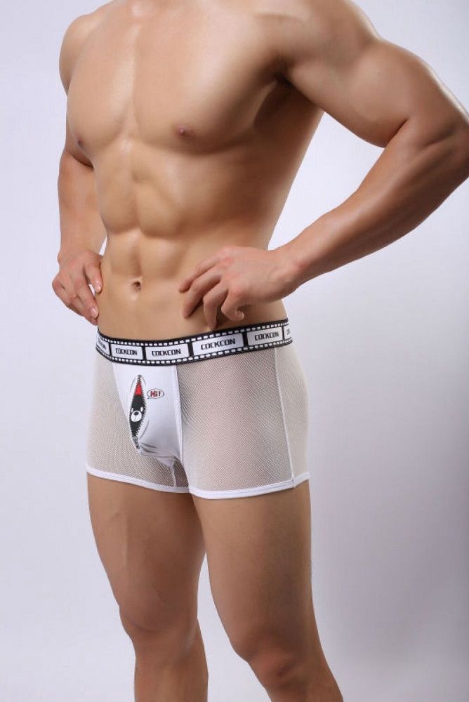 Сетчатые трусы-боксеры Cockcon Trunks с принтом на гульфике 11