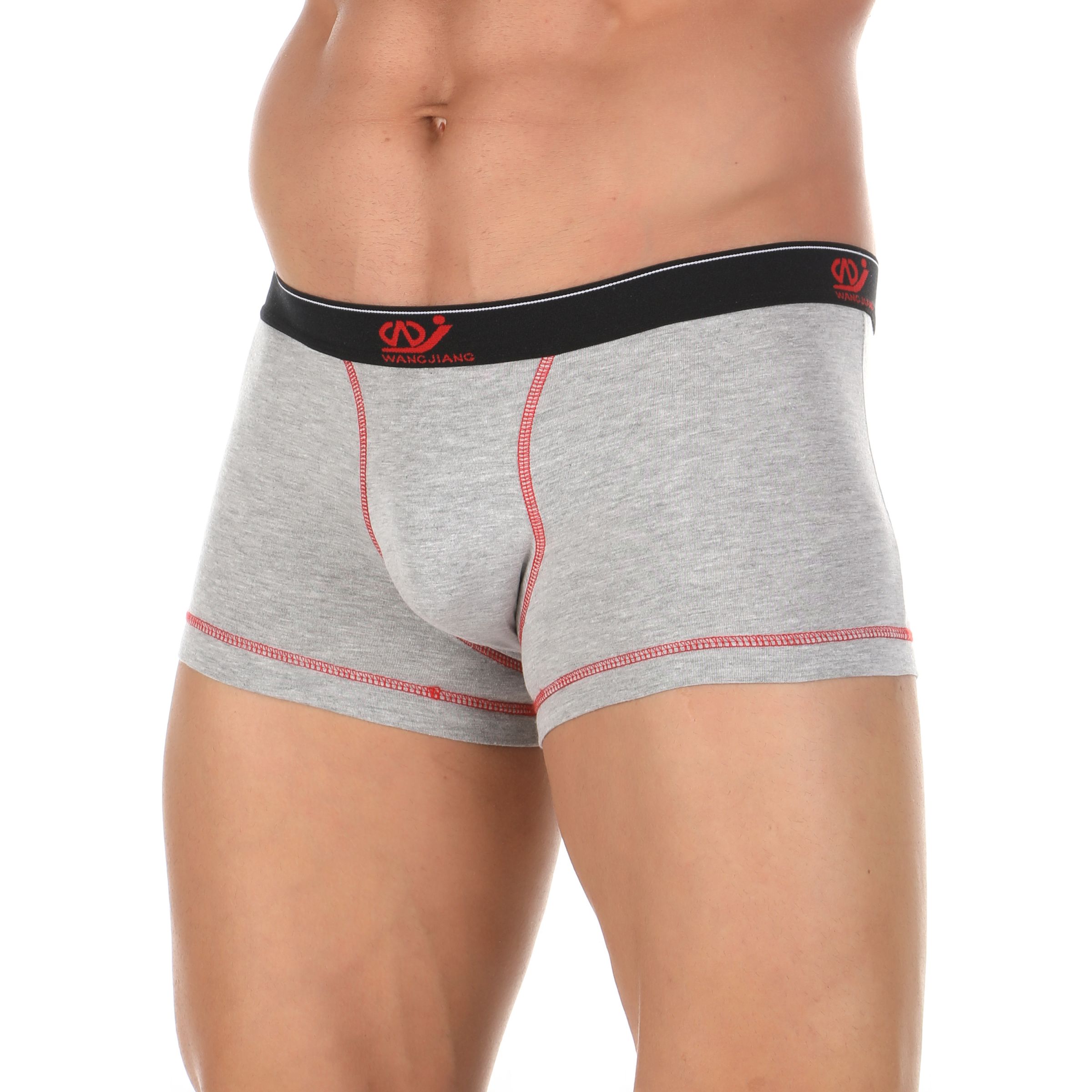 Мужские трусы-боксеры с контрастной строчкой и темной резинкой 3