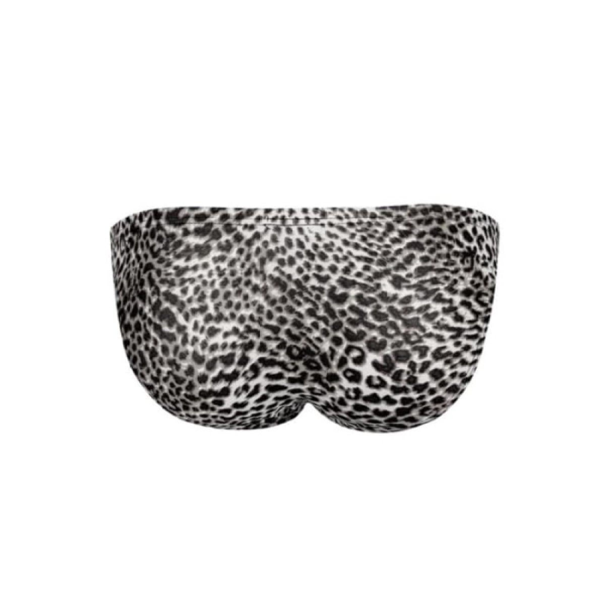 Мужские трусы-слипы с серым леопардовым принтом 2