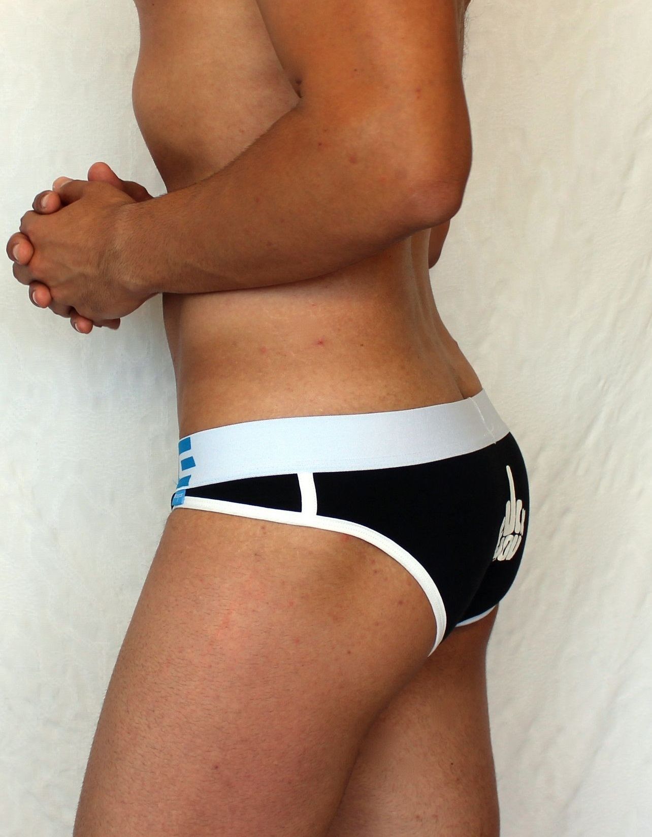 Черные трусы-слипы с провокационным принтом на задней части 2