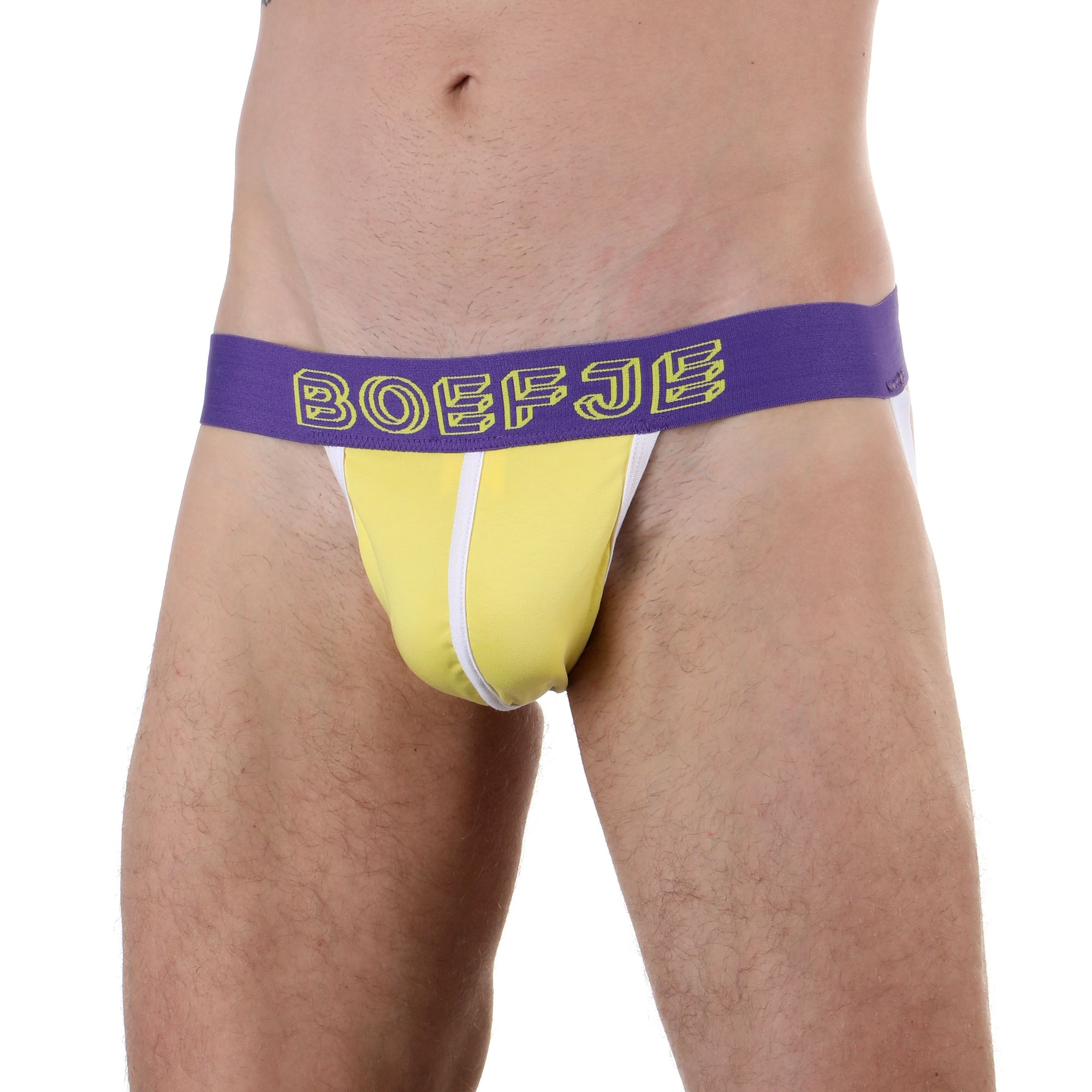 Желтые трусы-джоки с контрастной полосой и брендированным поясом 1