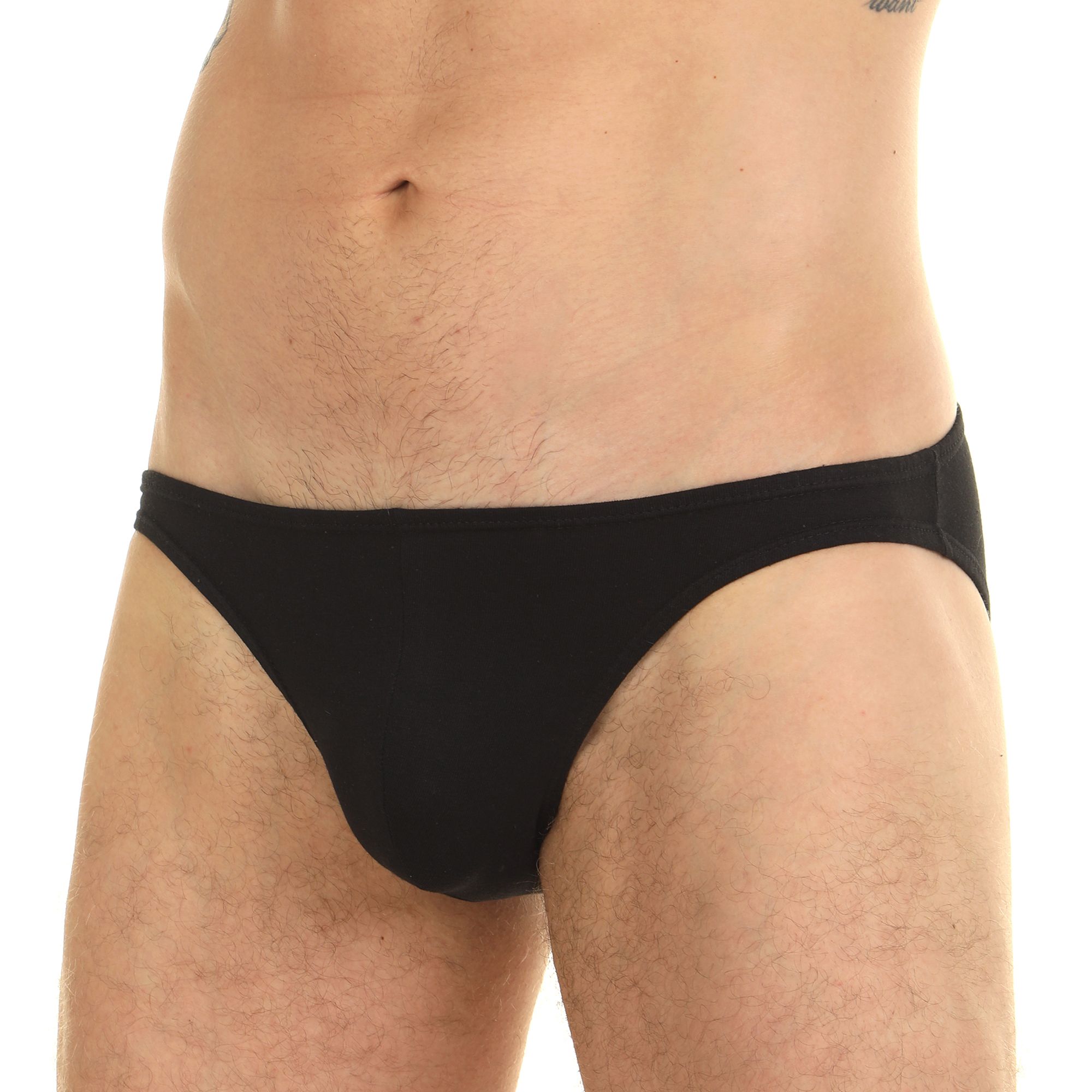 Черные мужские трусы-слипы с низкой посадкой 1