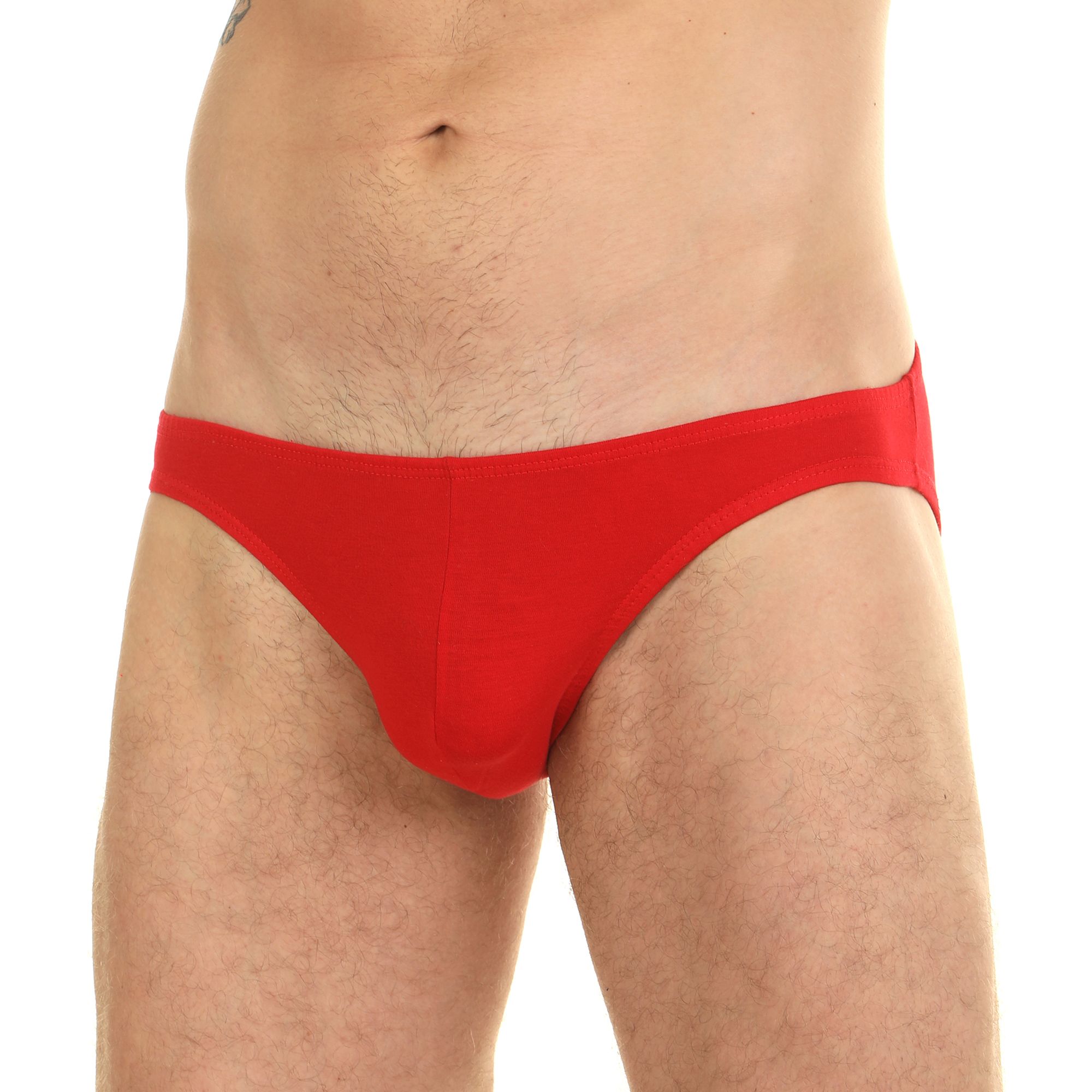 Красные мужские трусы-слипы с низкой посадкой 1