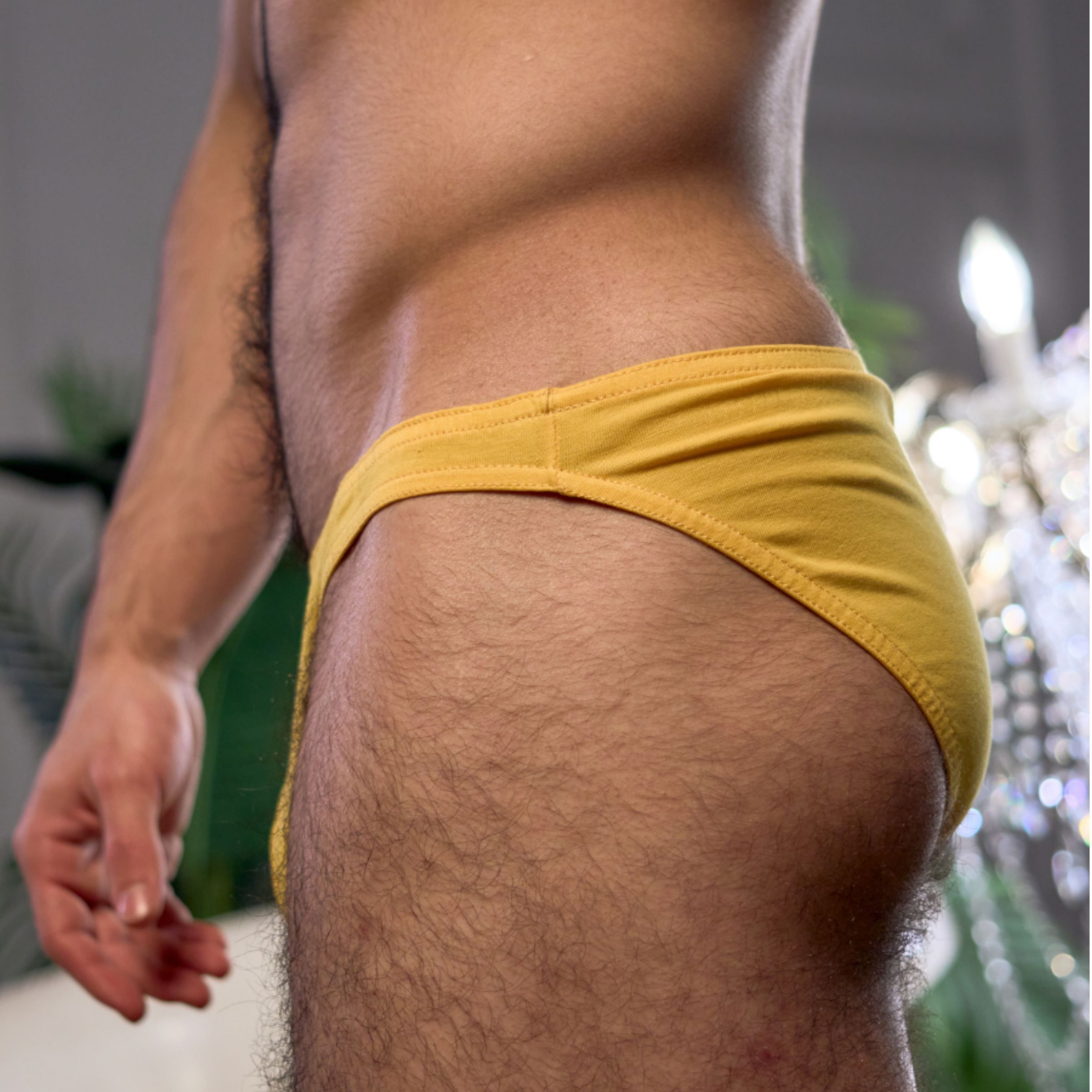 Желтые хлопковые трусы-слипы 2